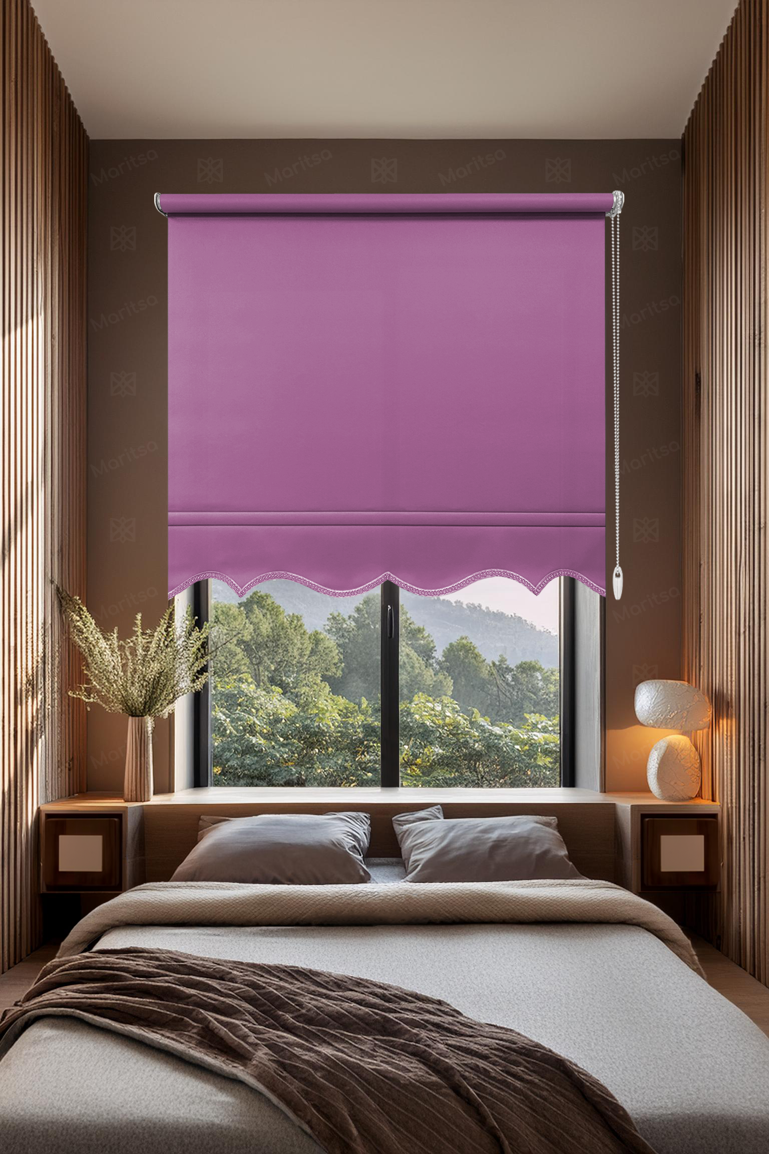 Mat Polyester Erguvan Stor Perde