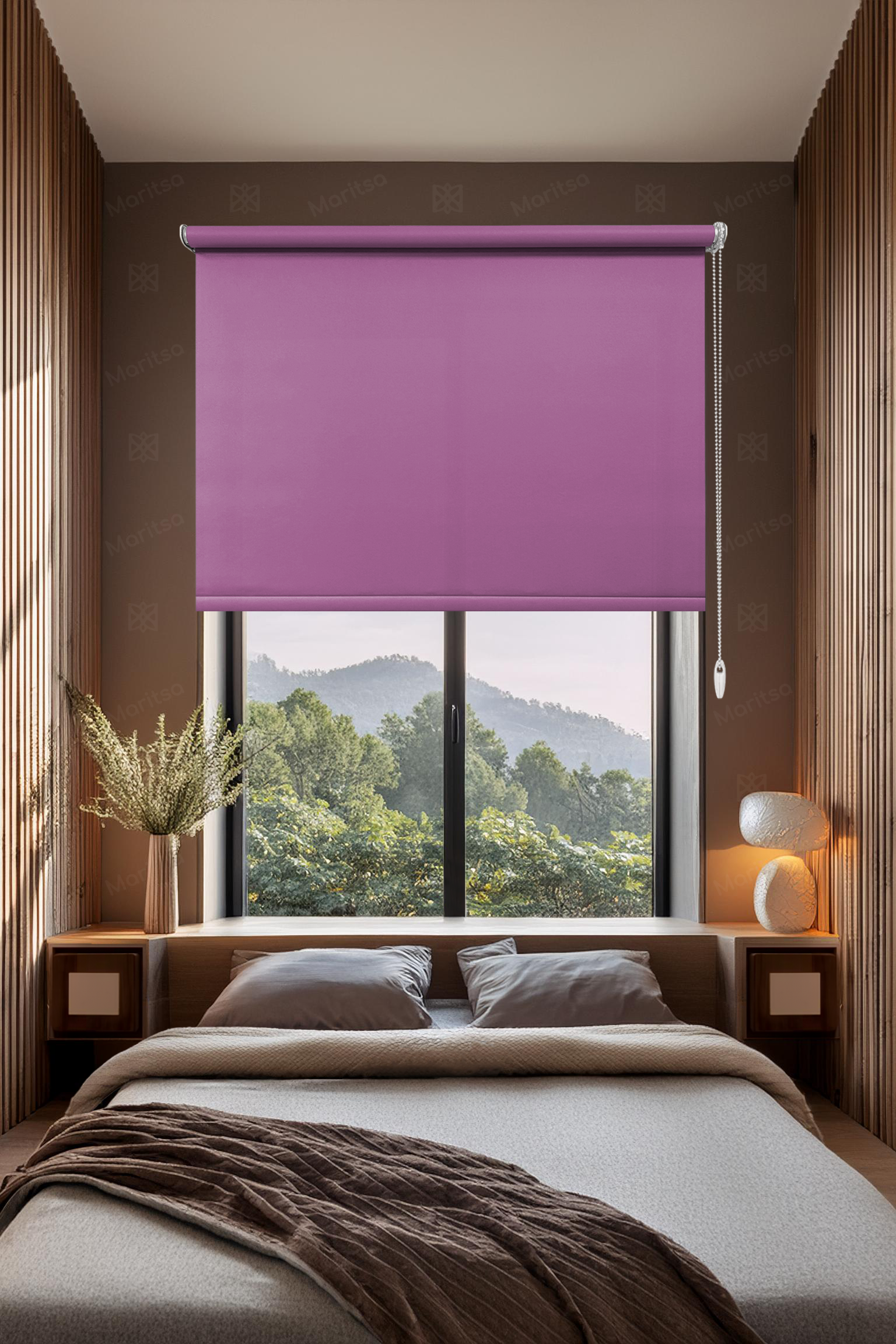 Mat Polyester Erguvan Stor Perde