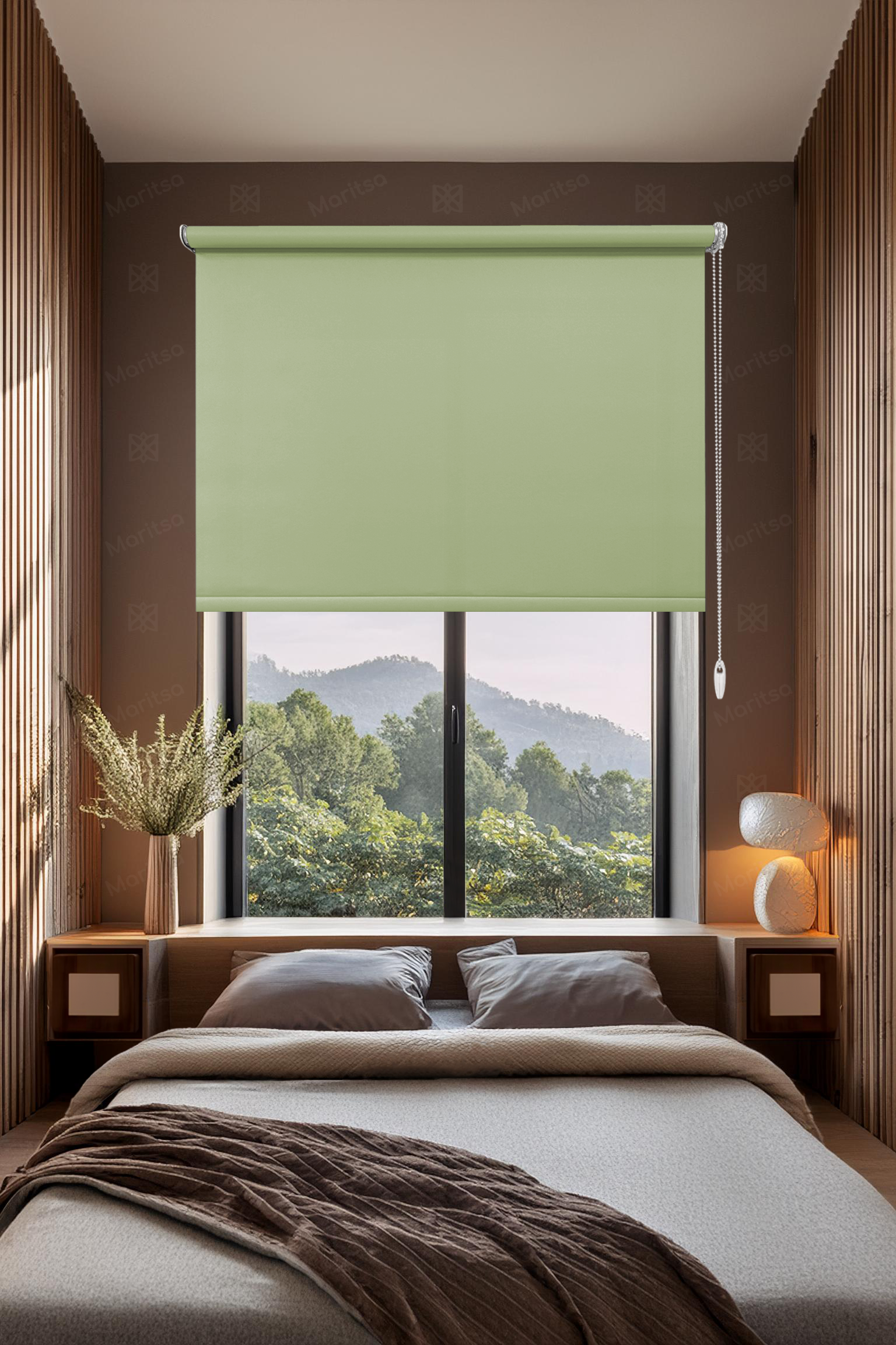 Mat Polyester Fıstık Yeşili Stor Perde