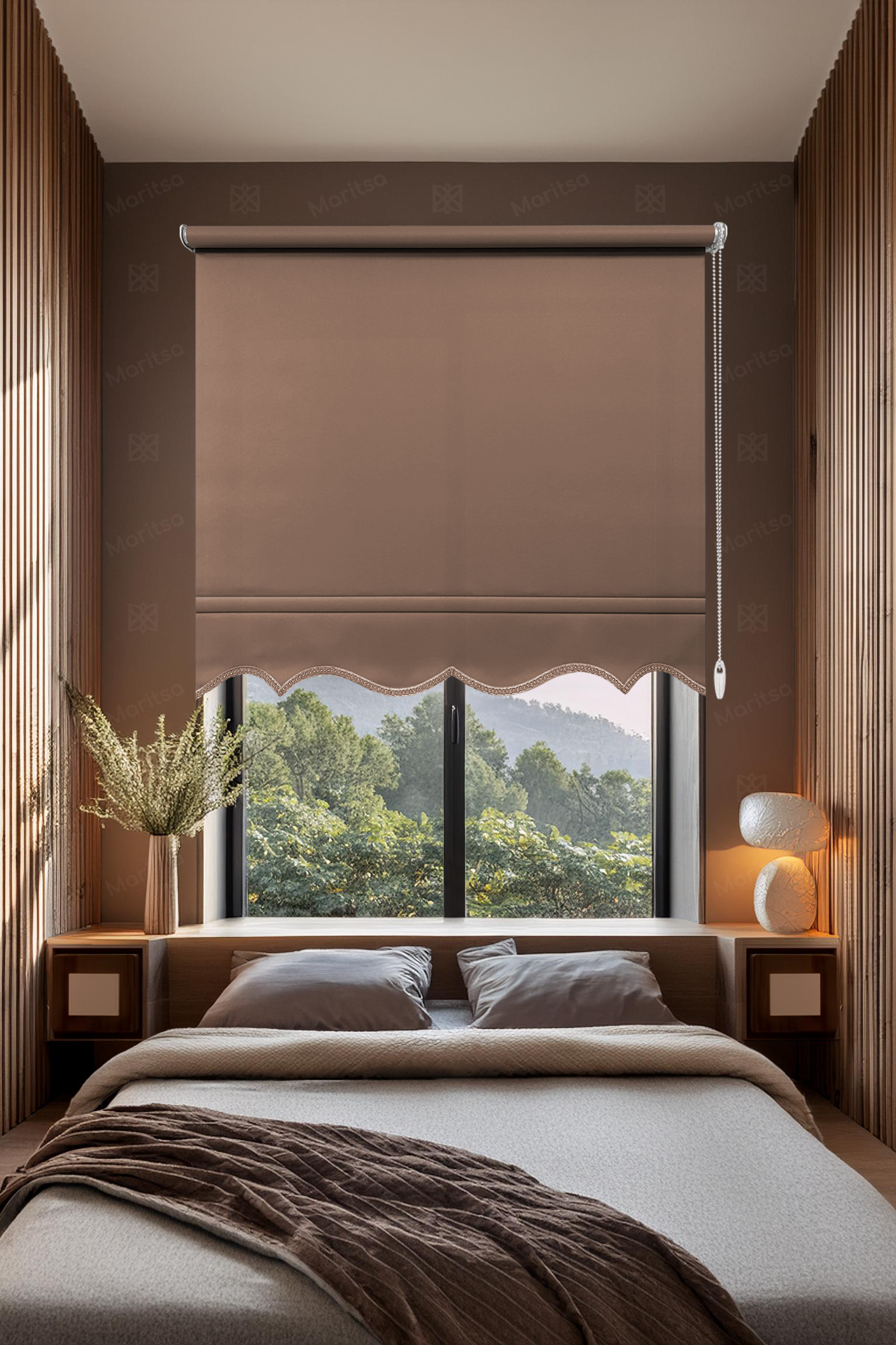 Mat Polyester Kahve Stor Perde