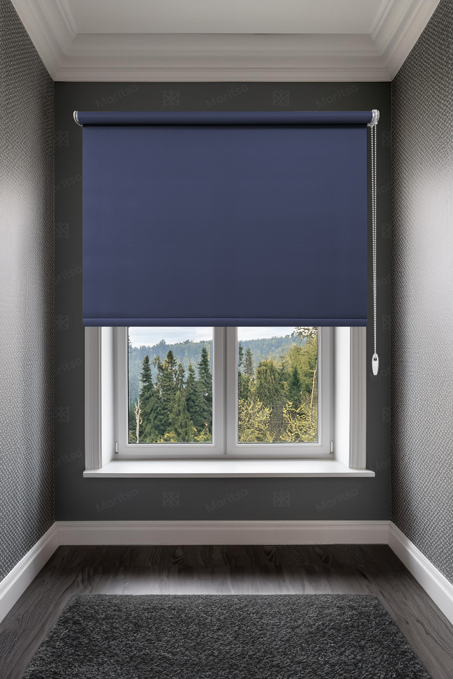 Mat Polyester Lacivert Stor Perde