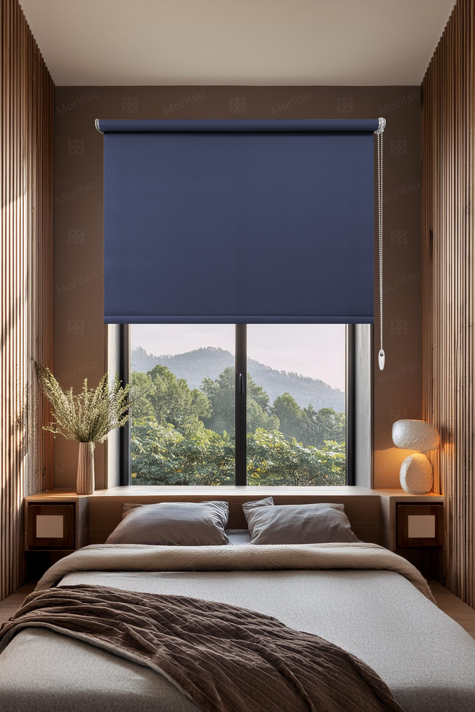 Mat Polyester Lacivert Stor Perde