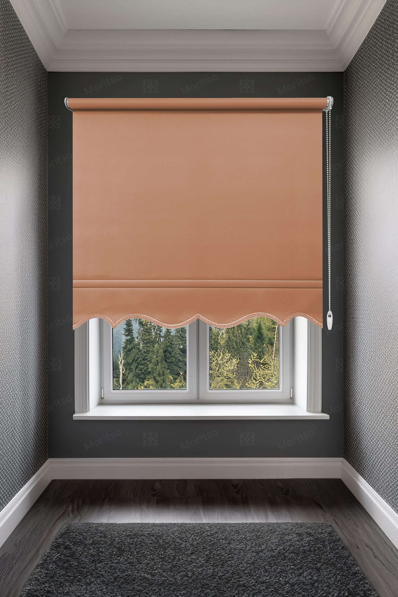 Mat Polyester Şeftali Stor Perde