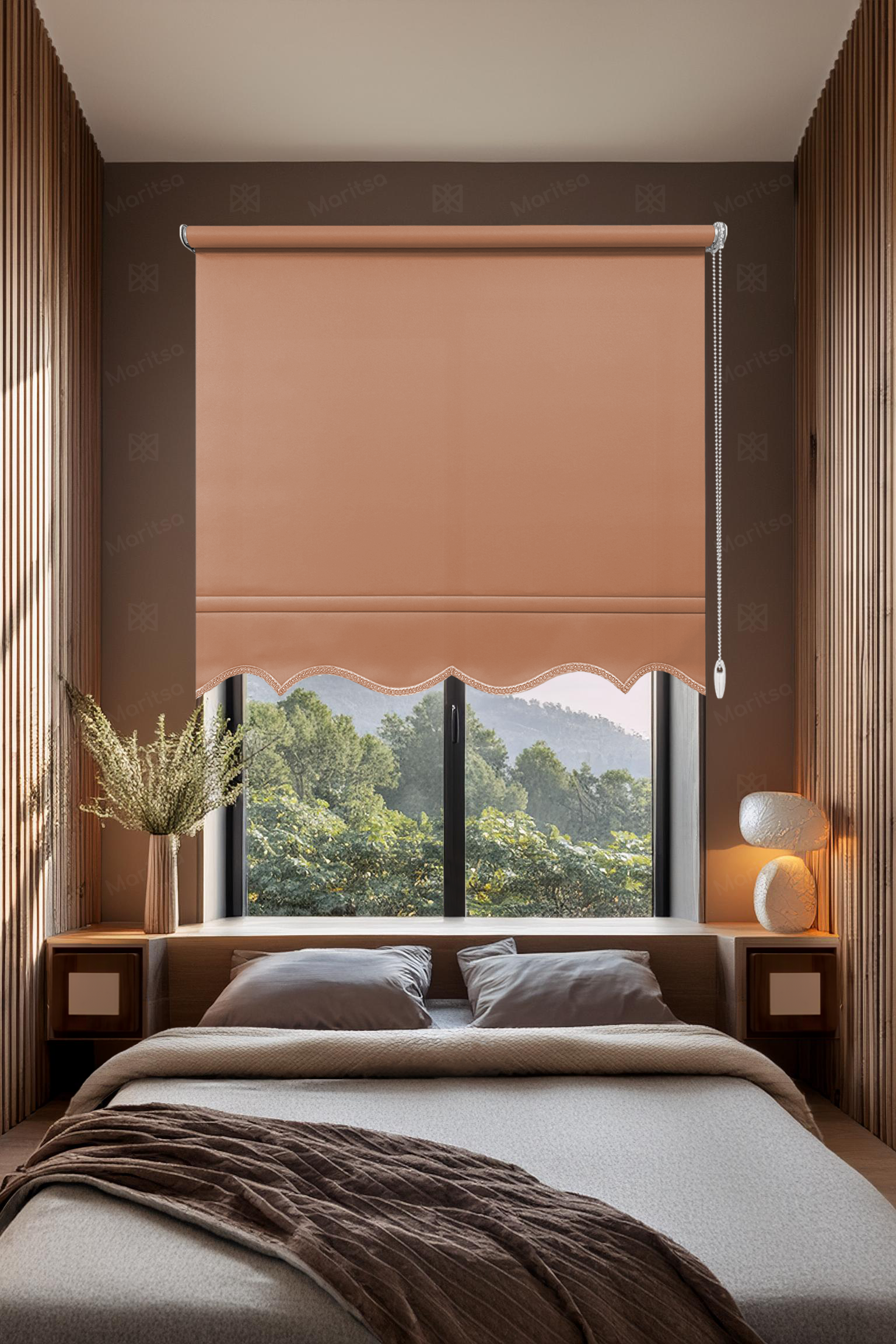 Mat Polyester Şeftali Stor Perde