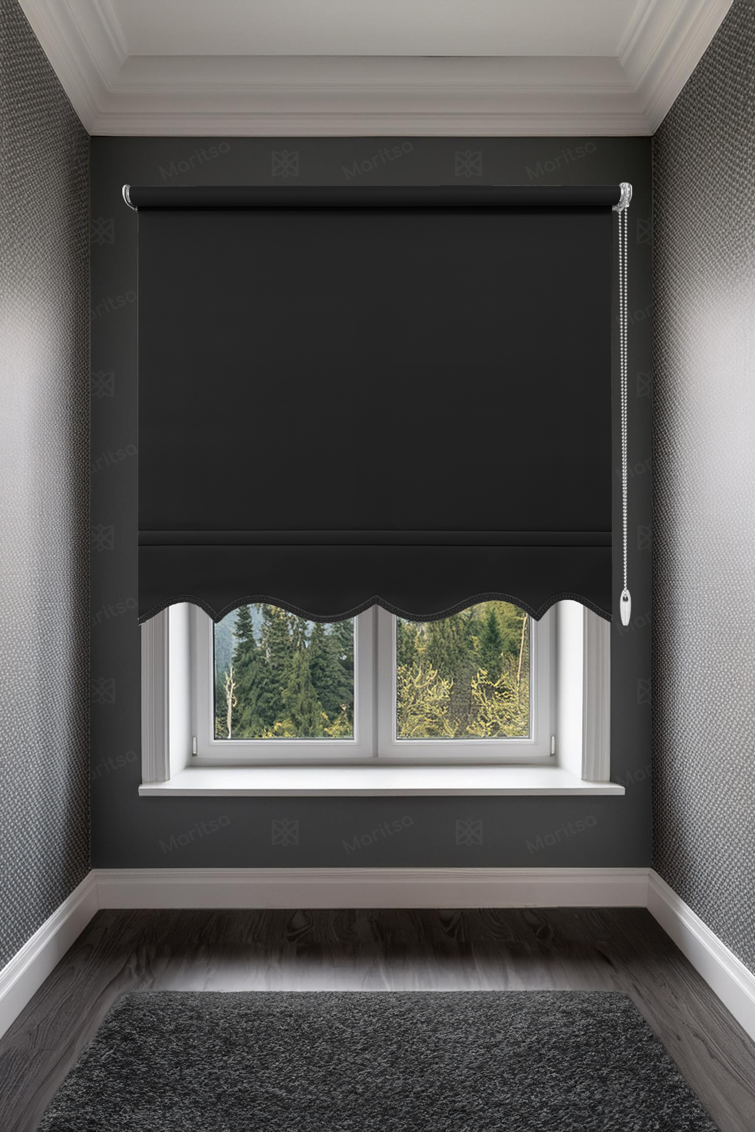 Mat Polyester Siyah Stor Perde