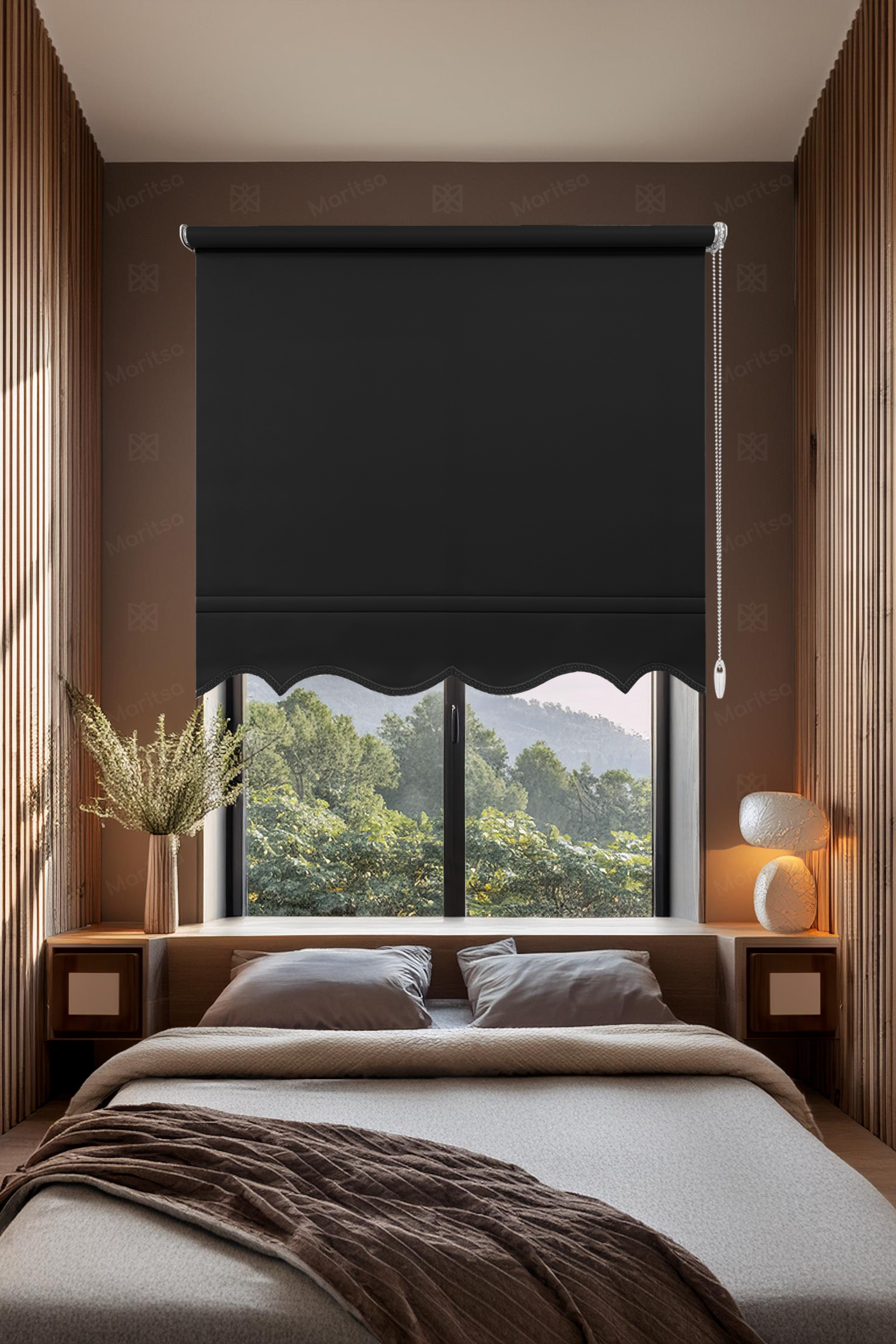 Mat Polyester Siyah Stor Perde