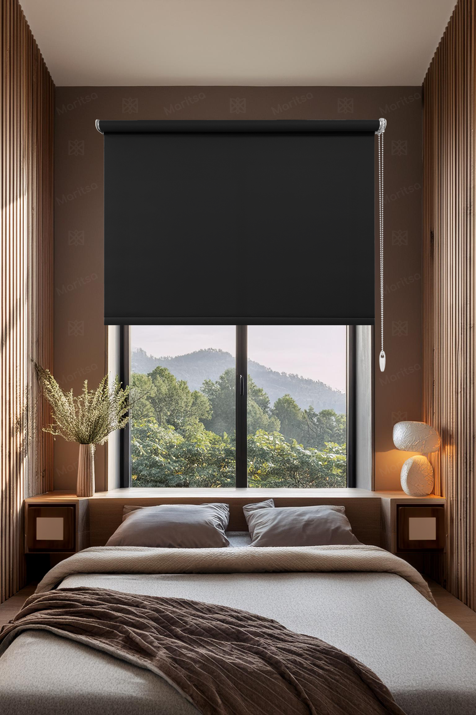 Mat Polyester Siyah Stor Perde