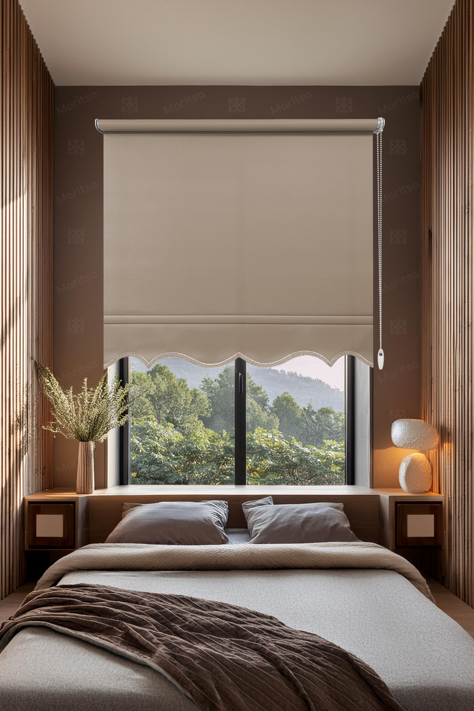 Mat Polyester Sütlü Kahve Stor Perde