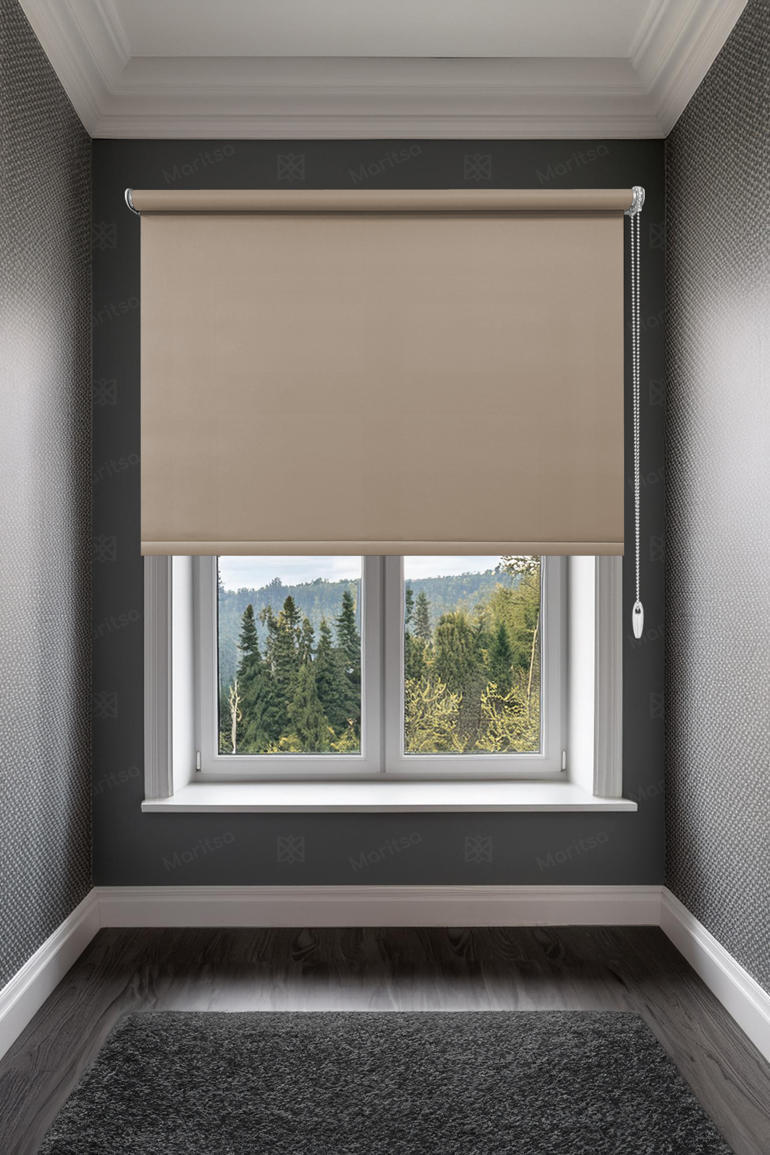 Mat Polyester Sütlü Kahve Stor Perde