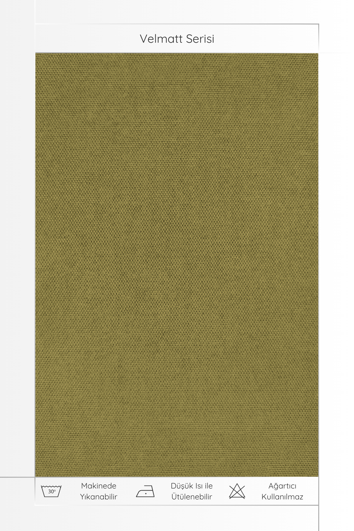 Velmatt Serisi Kadife Efektli Yüksek Gramajlı Yağ Yeşili Fon Perde