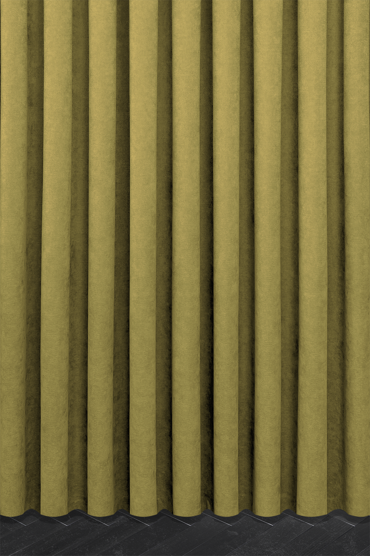 Velmatt Serisi Kadife Efektli Yüksek Gramajlı Yağ Yeşili Fon Perde