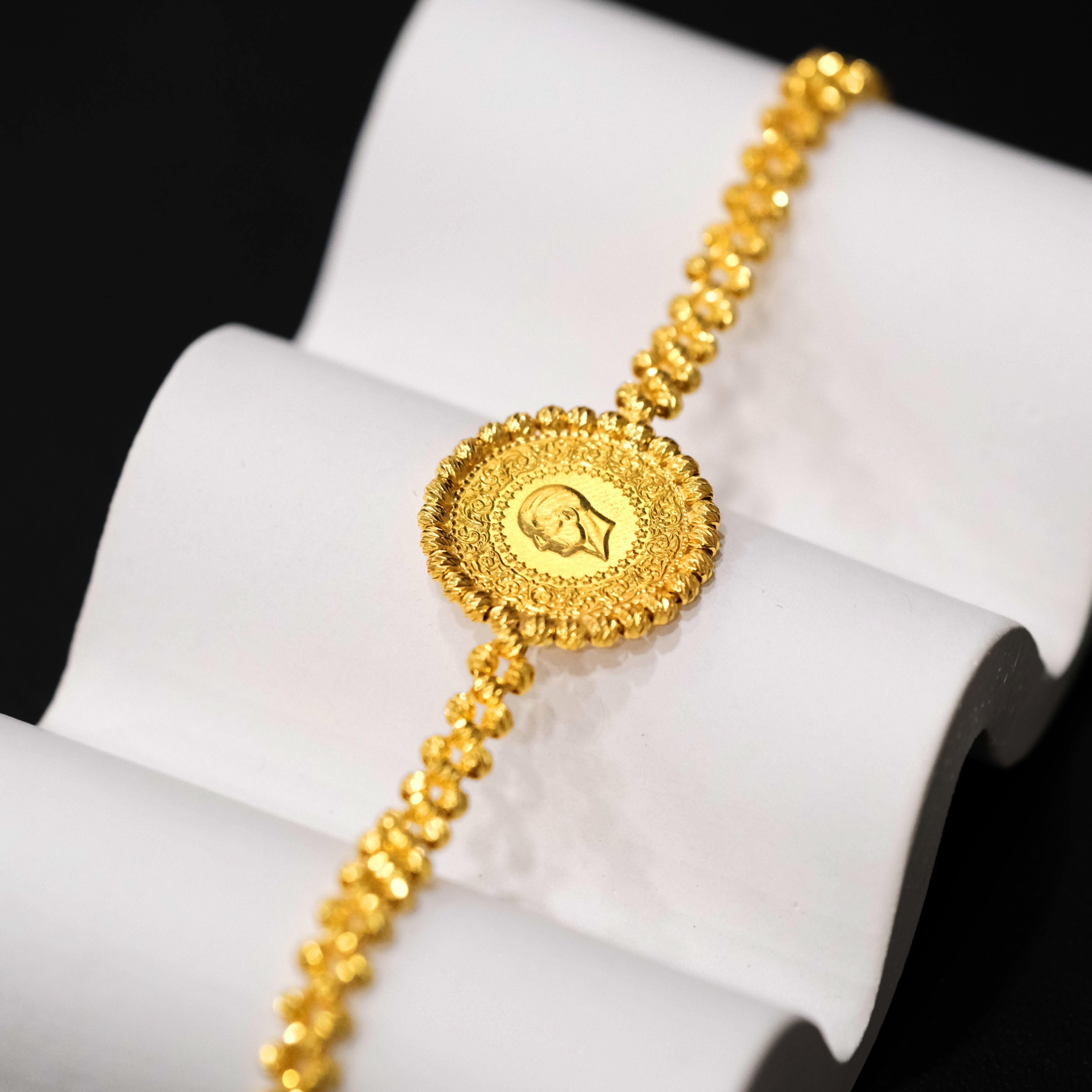 14 Ayar Çeyrekli Nazar Boncuklu Altın Bileklik Ziynet Gold ZG2179