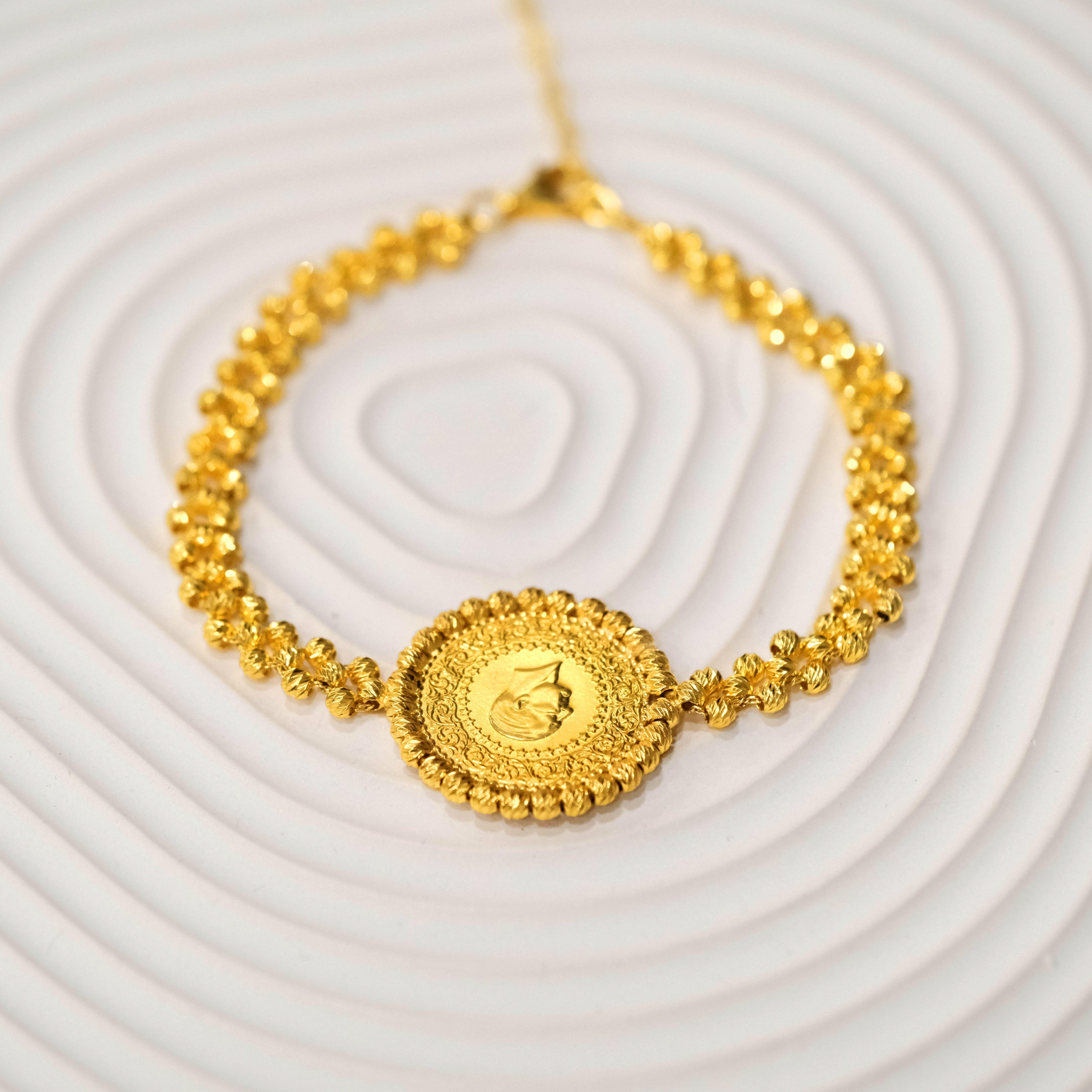 14 Ayar Çeyrekli Nazar Boncuklu Altın Bileklik Ziynet Gold ZG2179