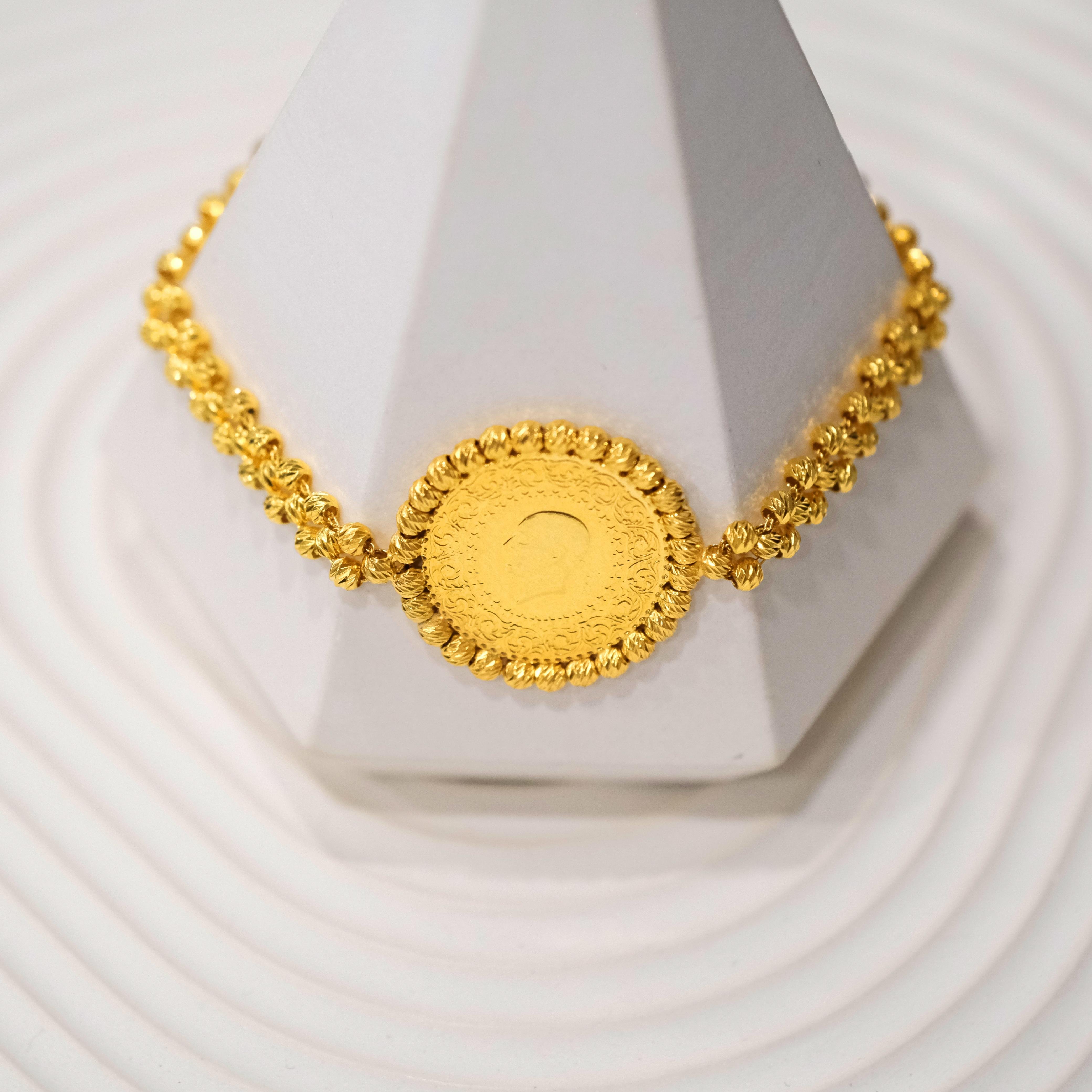 14 Ayar Çeyrekli Nazar Boncuklu Altın Bileklik Ziynet Gold ZG2179