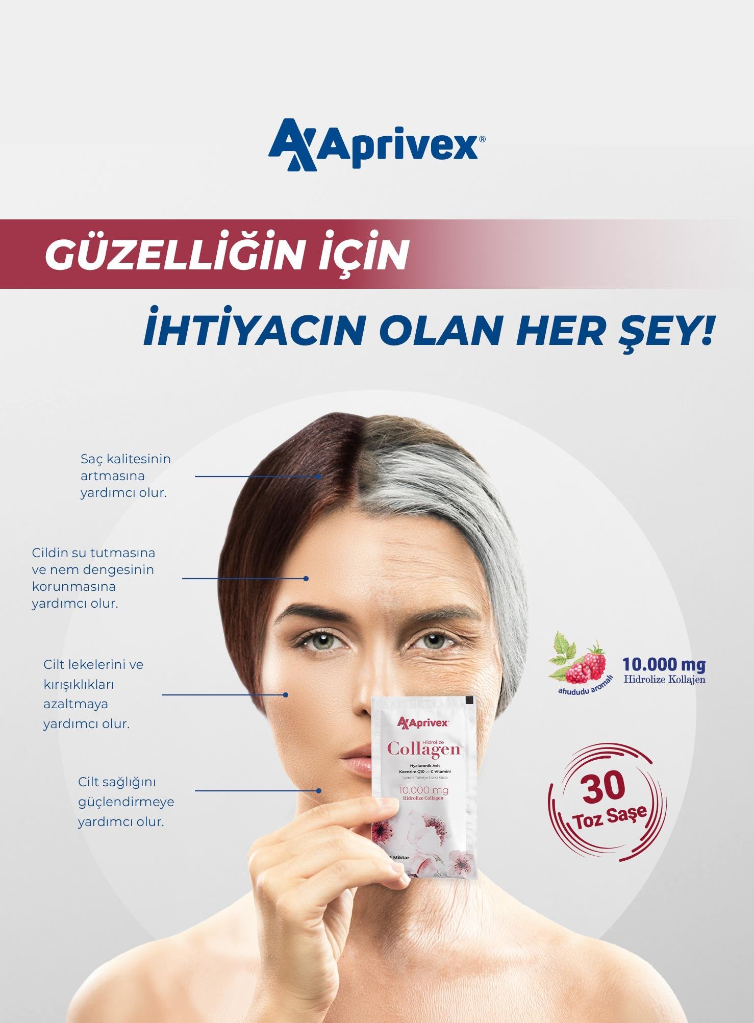 Aprivex Hidrolize Collagen 10.000 mg 30 Saşe