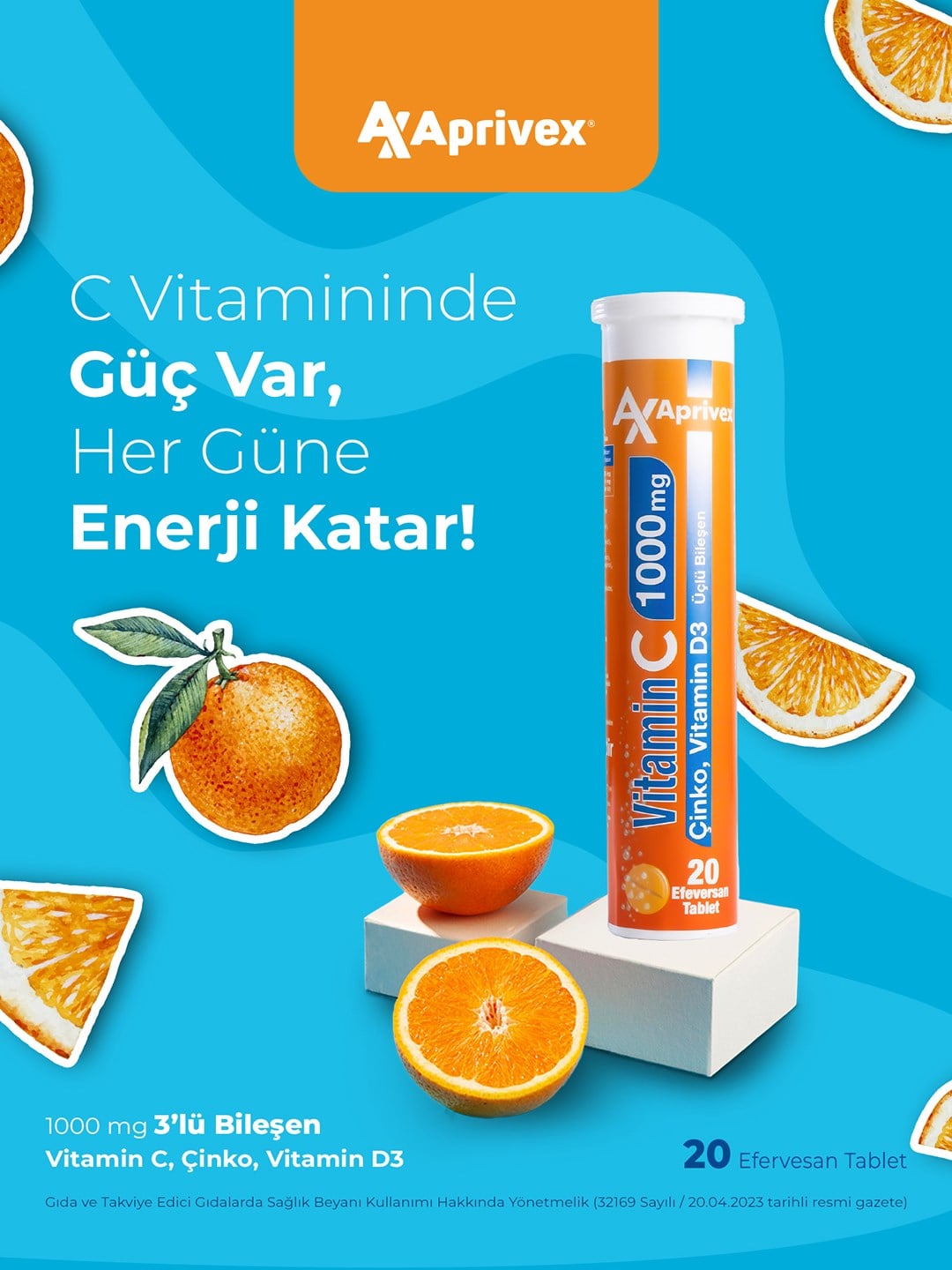 Aprivex Vitamin C 1000 mg Üçlü Bileşen