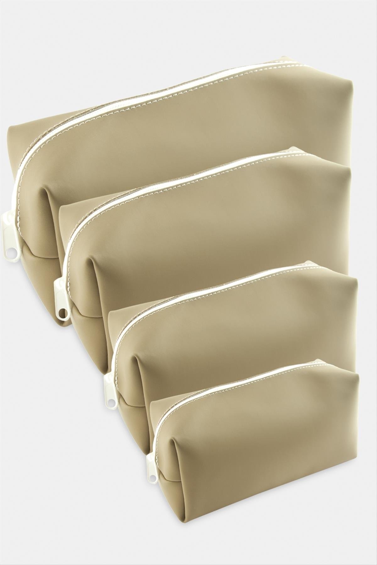 4 Adet El Tutmalı Makyaj Çantası