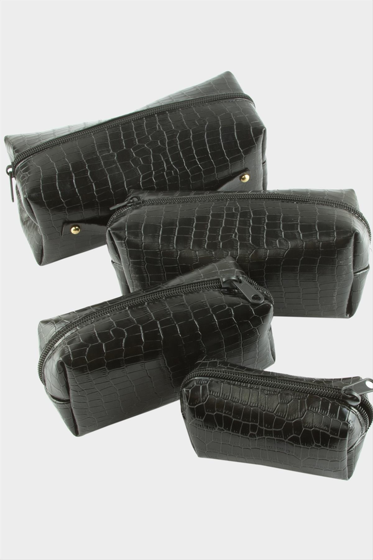 4 Adet El Tutmalı Makyaj Çantası