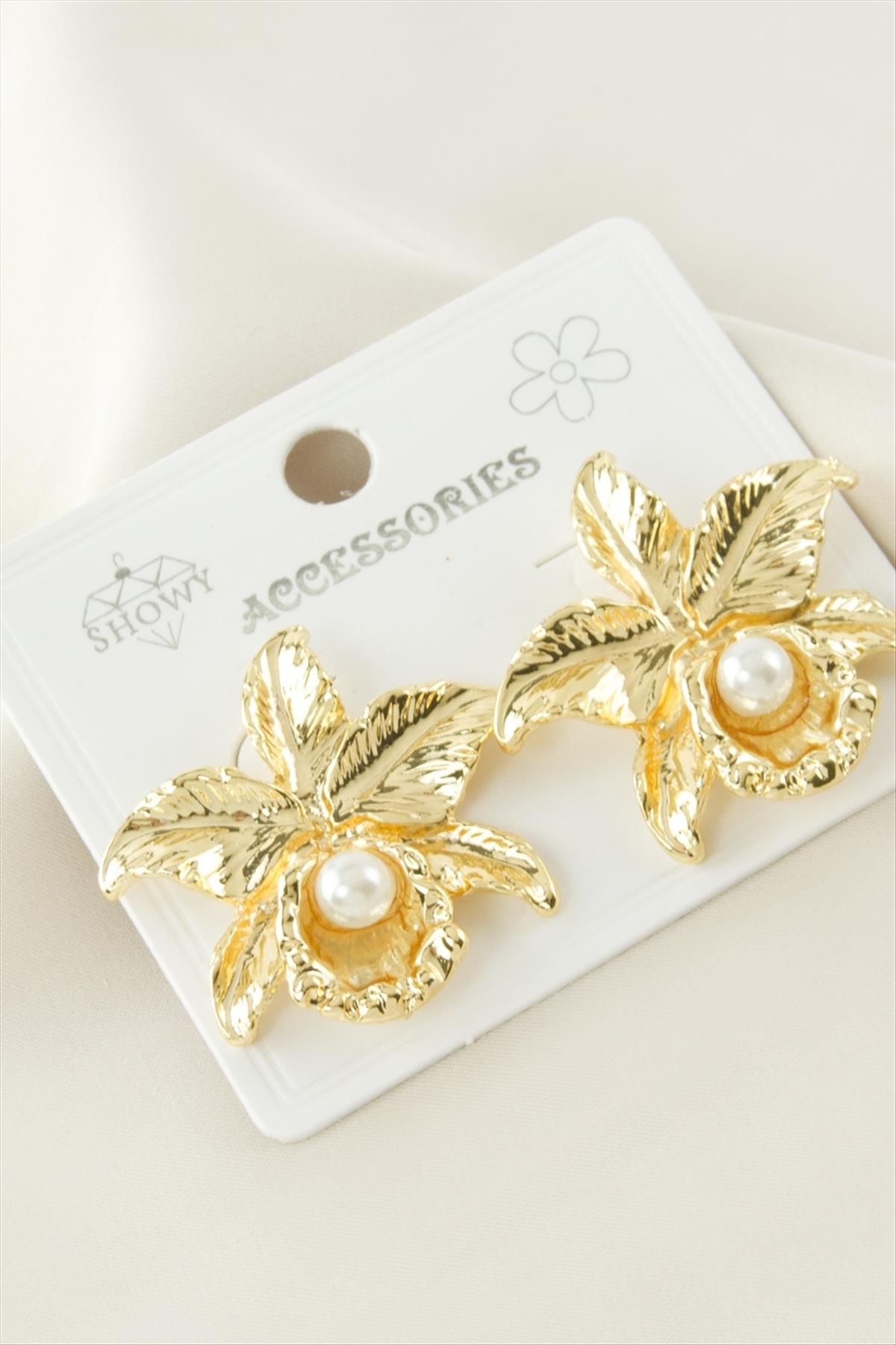 Ay Çiçeği Metal Küpe