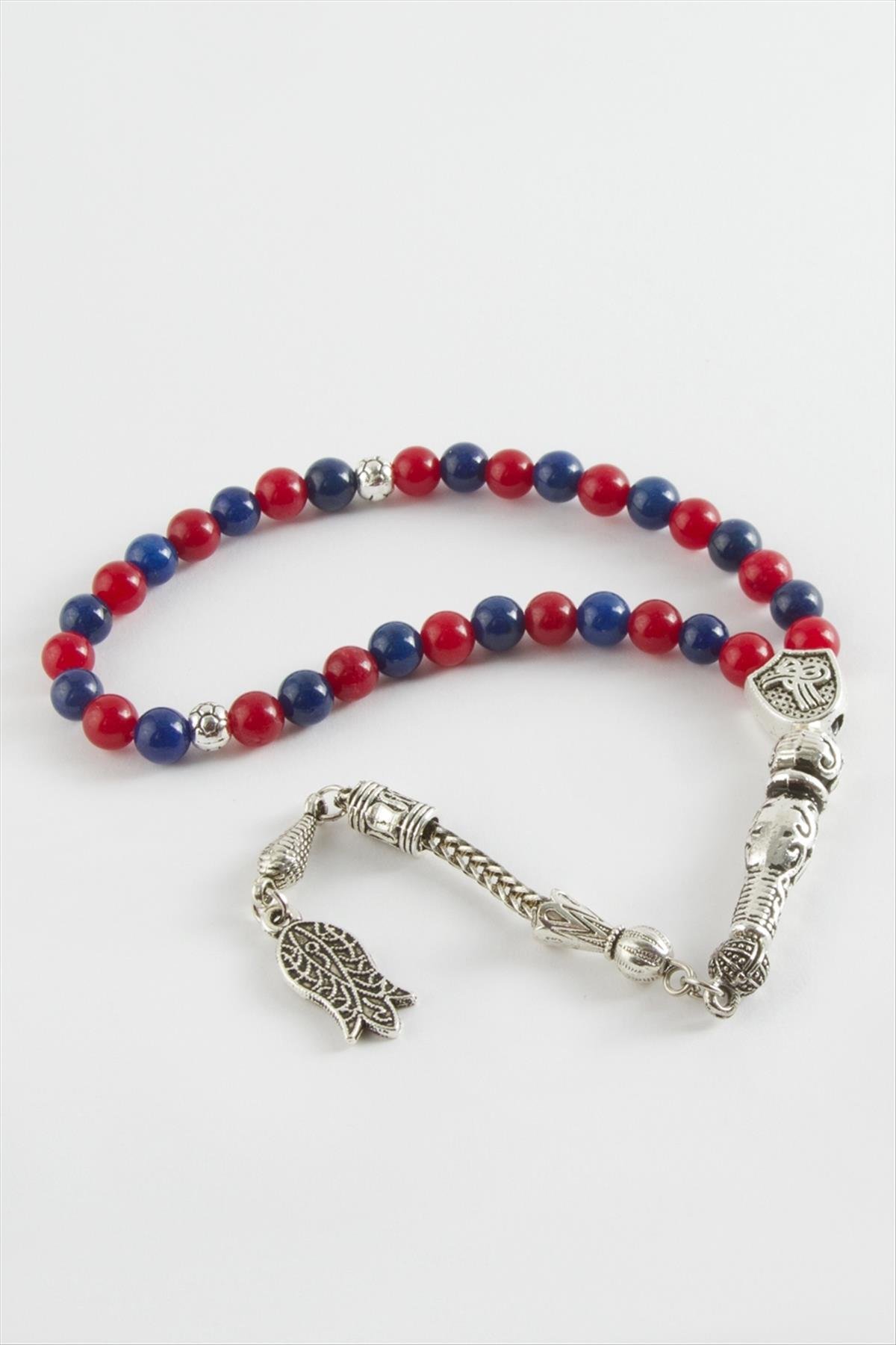 Bordo Mavi Ceyt Doğaltaş Tesbih 6 mm