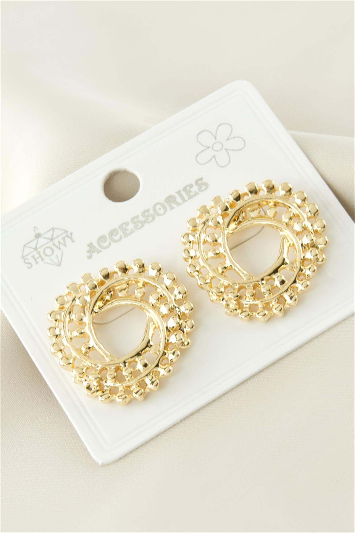 Burgulu Zikzak Metal Küpe