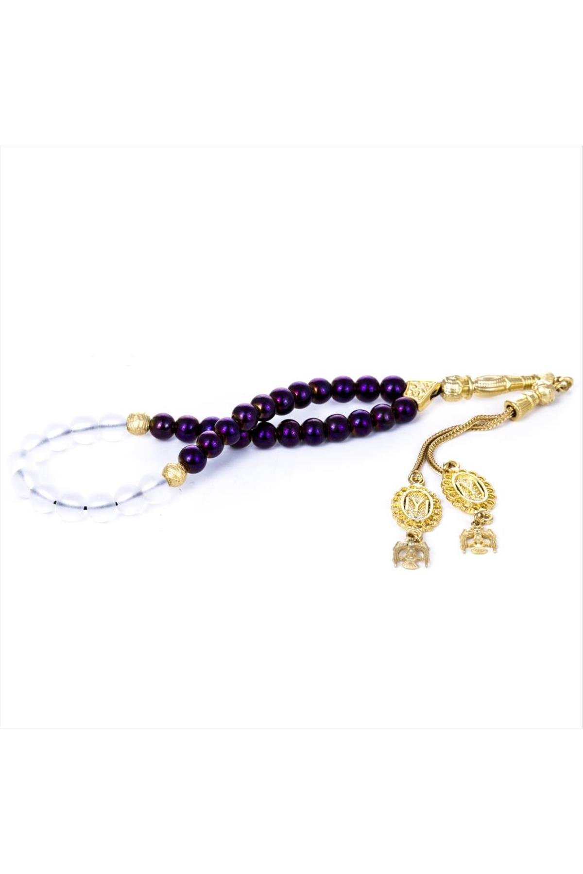 Hematit-Buzlu Kuvars Doğaltaş Tesbih 8 mm