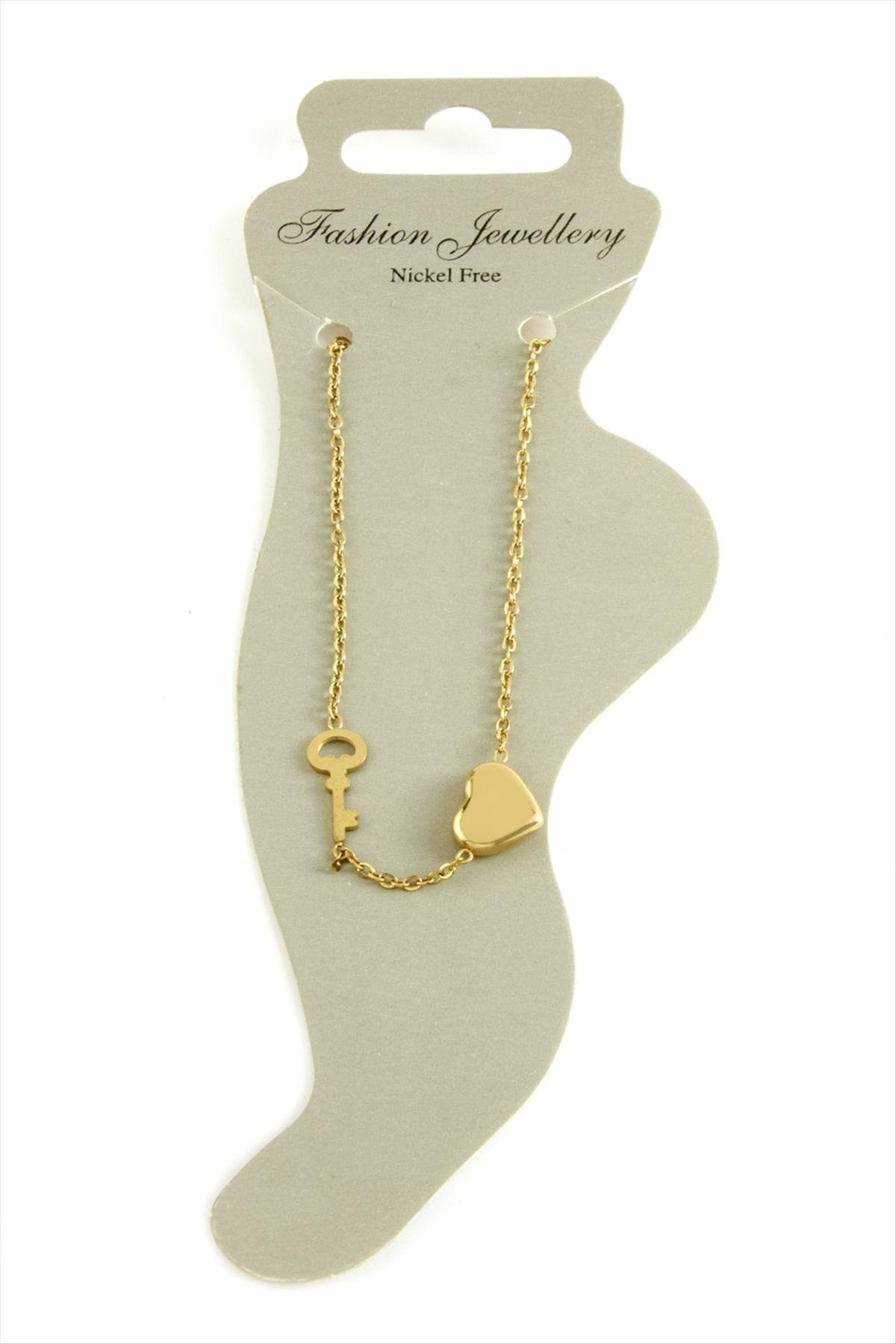 Kalp Kilit Lüks Çelik Halhal