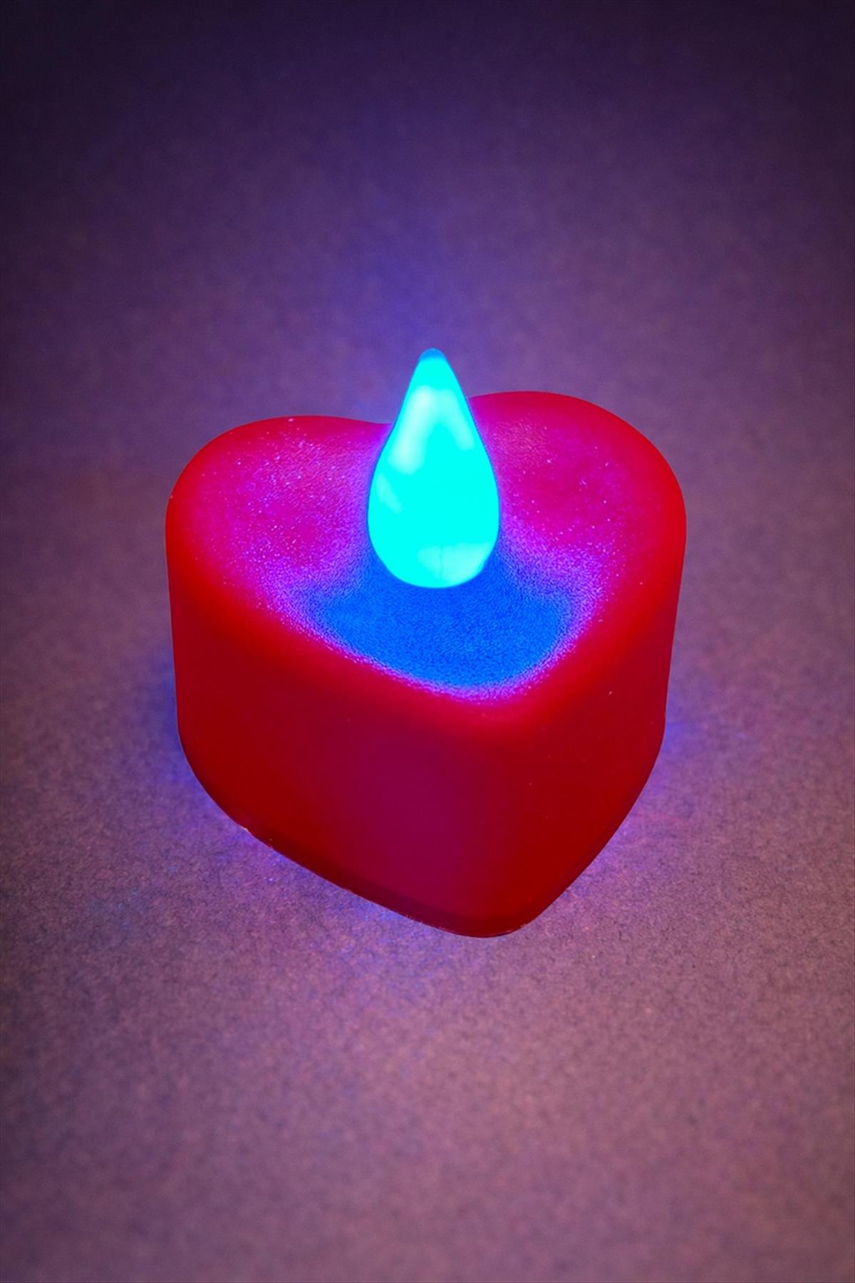 Kalp Şekilli Işıklı Mum 4 cm