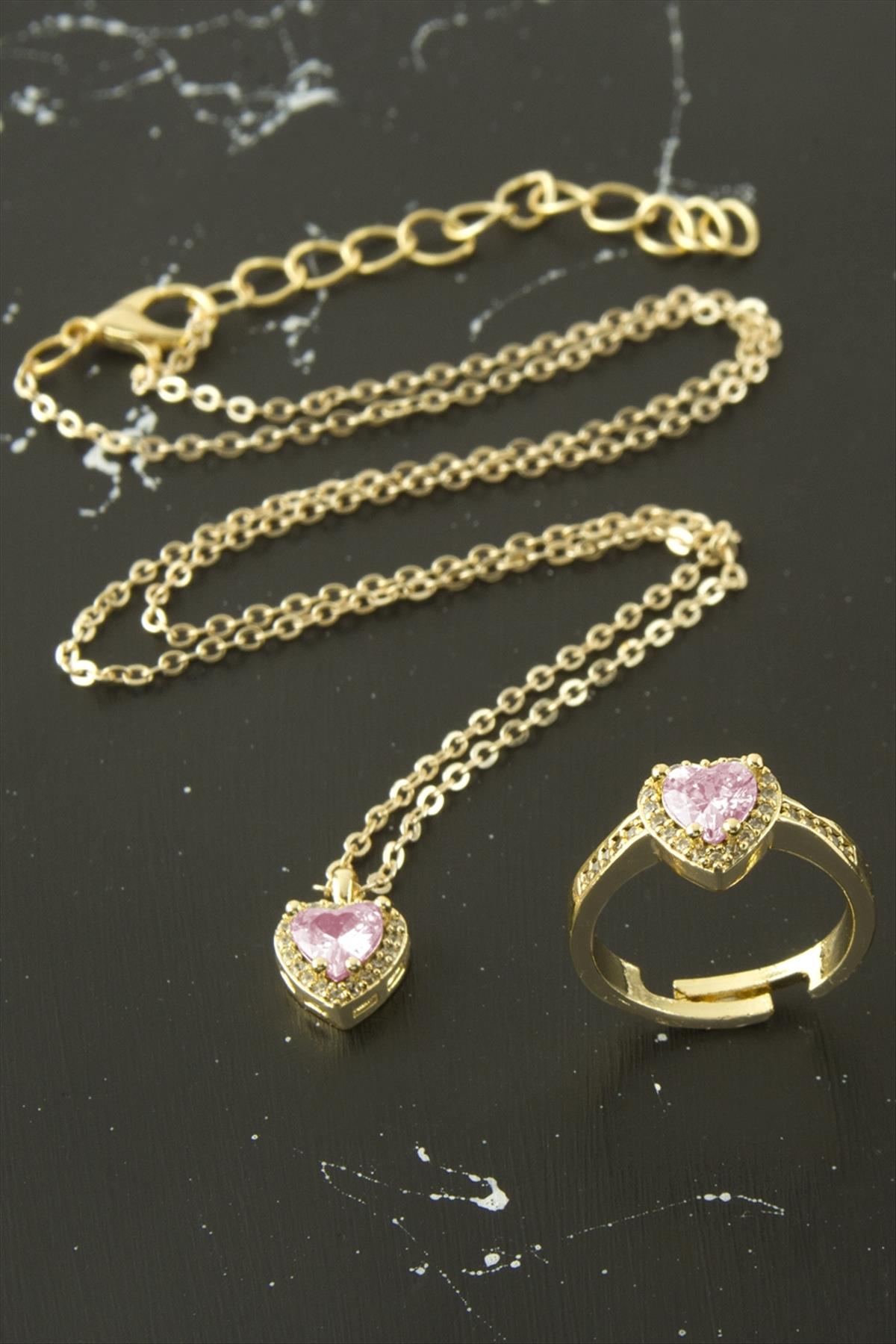 Pnr Kalp Zirkon Taşlı Set Koyle