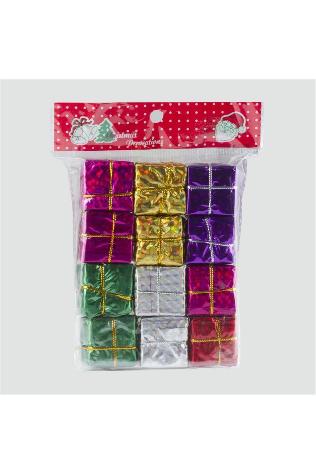 12'li Hediye Paketi Figürlü Yılbaşı Ağaç Süsü