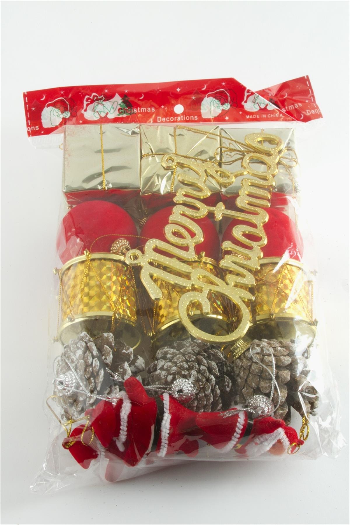 16 Adet Karışık Büyük Boy Yılbaşı Ağaç Süsü