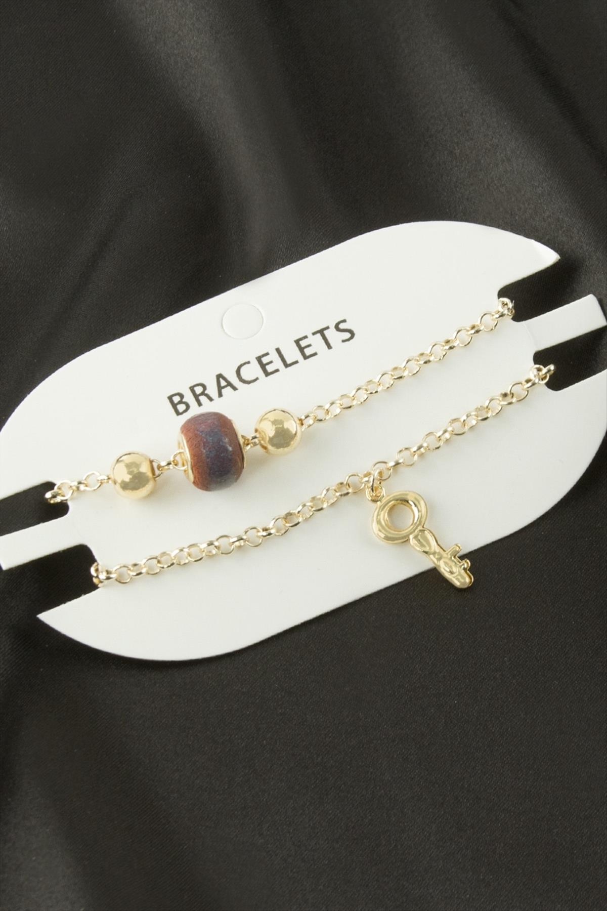 2 Adet Anahtar Trend Zincir Bileklik