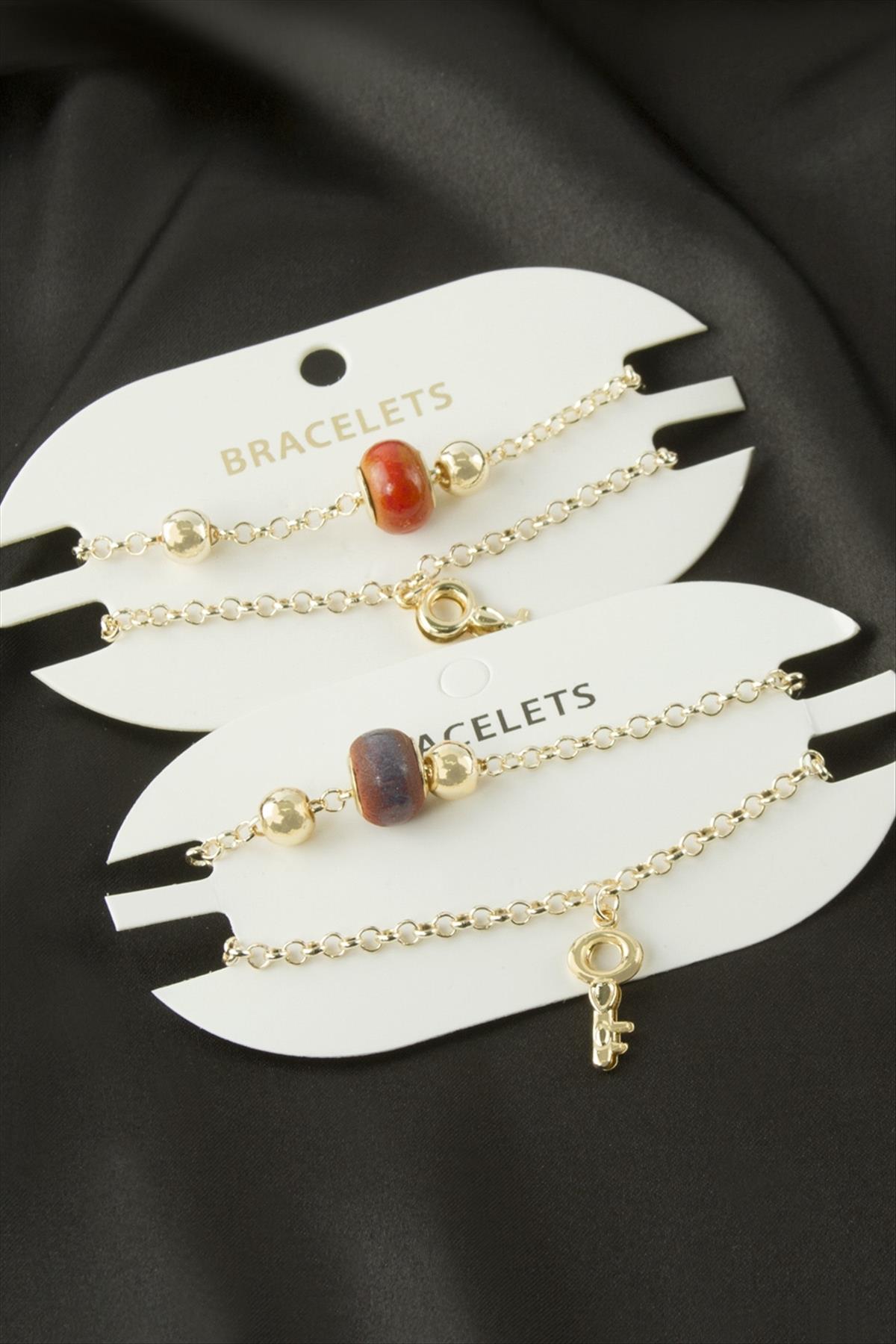 2 Adet Anahtar Trend Zincir Bileklik