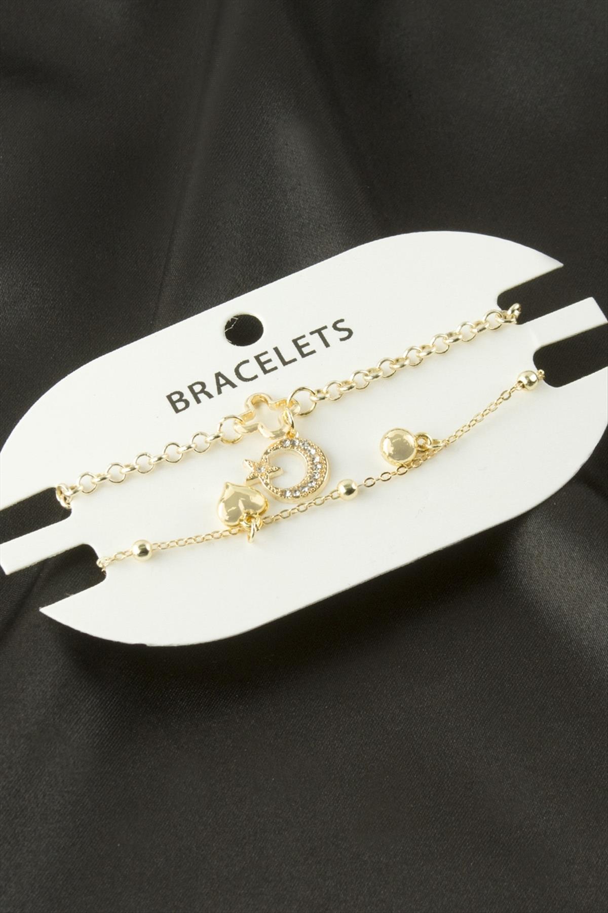 2 Adet Ay Yıldız Trend Zincir Bileklik