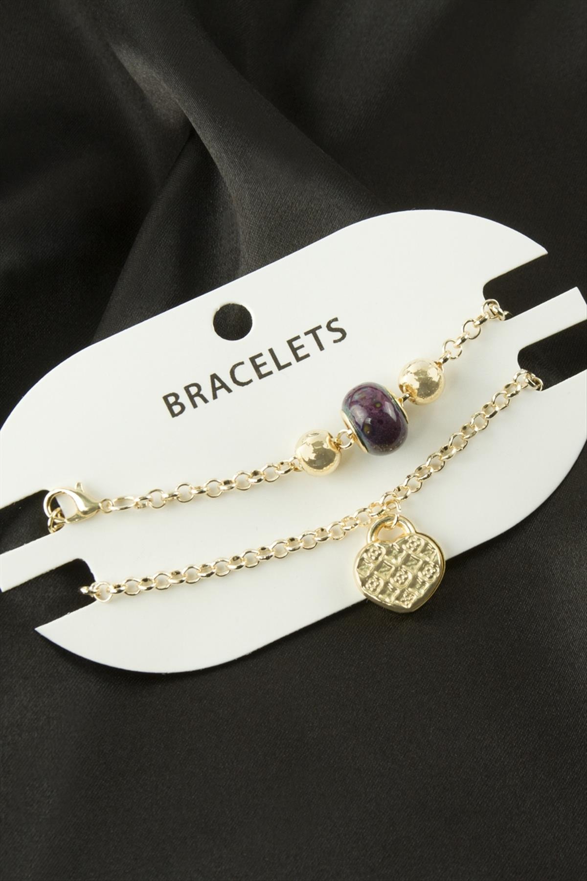 2 Adet Kalp Trend Zincir Bileklik