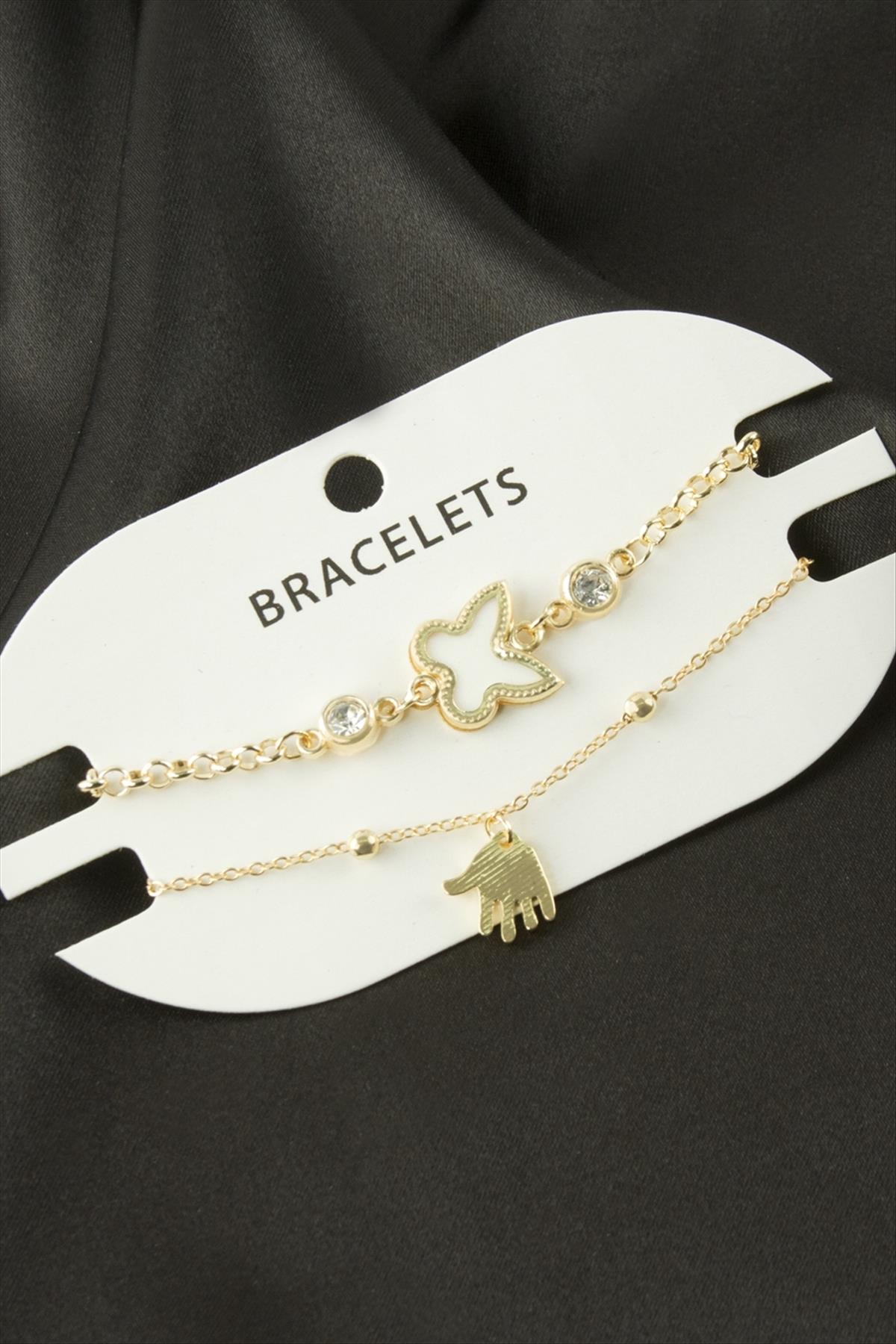 2 Adet Kelebek Trend Zincir Bileklik