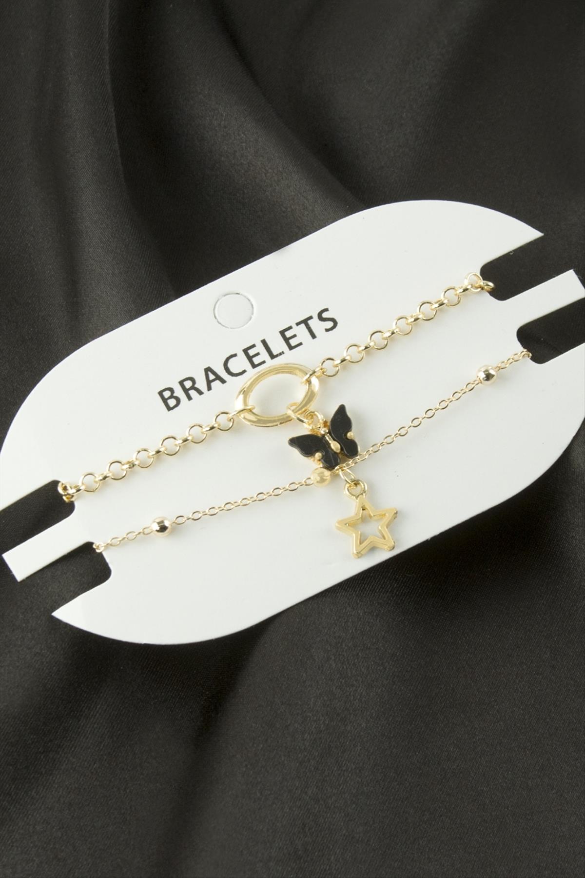 2 Adet Kelebek Yıldız Trend Zincir Bileklik