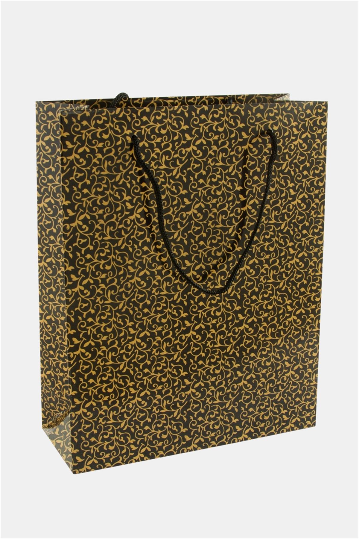 20*25 Çiçek İpli Karton Çanta 1 Adet