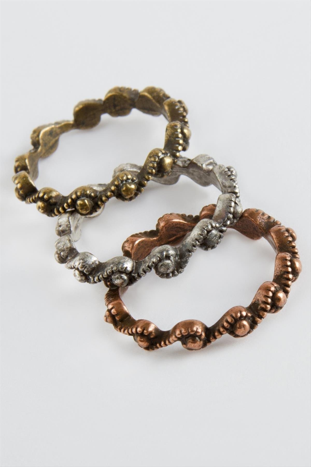 3 Adet Zikzak Metal Yüzük