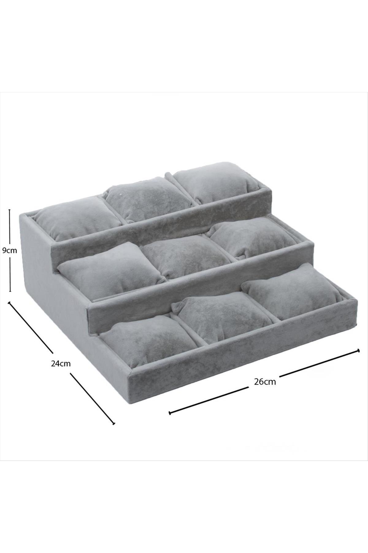 3 Basamaklı Anfora Kumaş Yastıklı Stand