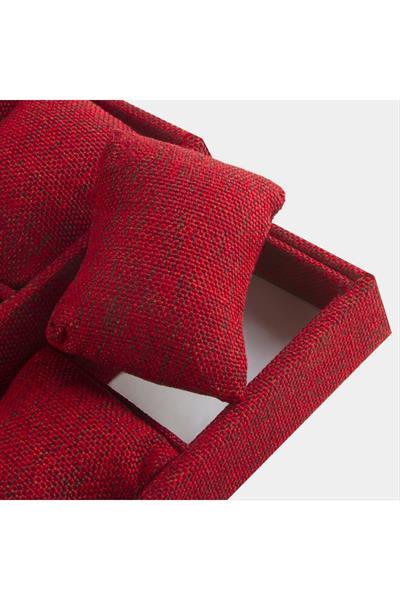 3 Basamaklı Keten Kumaş Yastıklı Stand