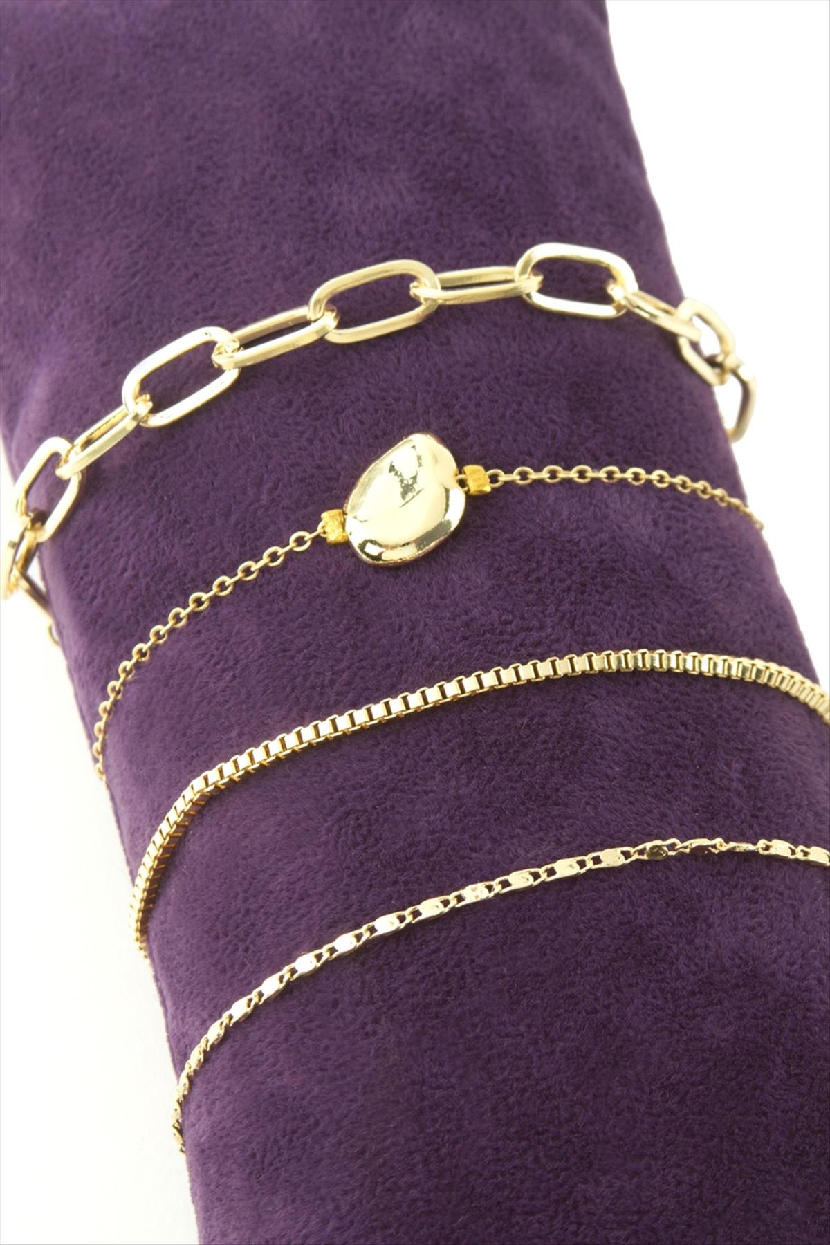 4 Adet Damla Zincir Bileklik