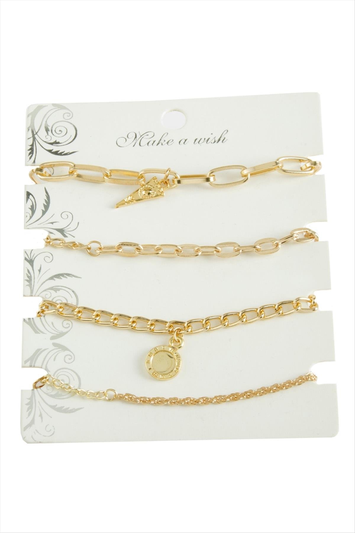 4 Adet Üçgen Trend Zincir Bileklik