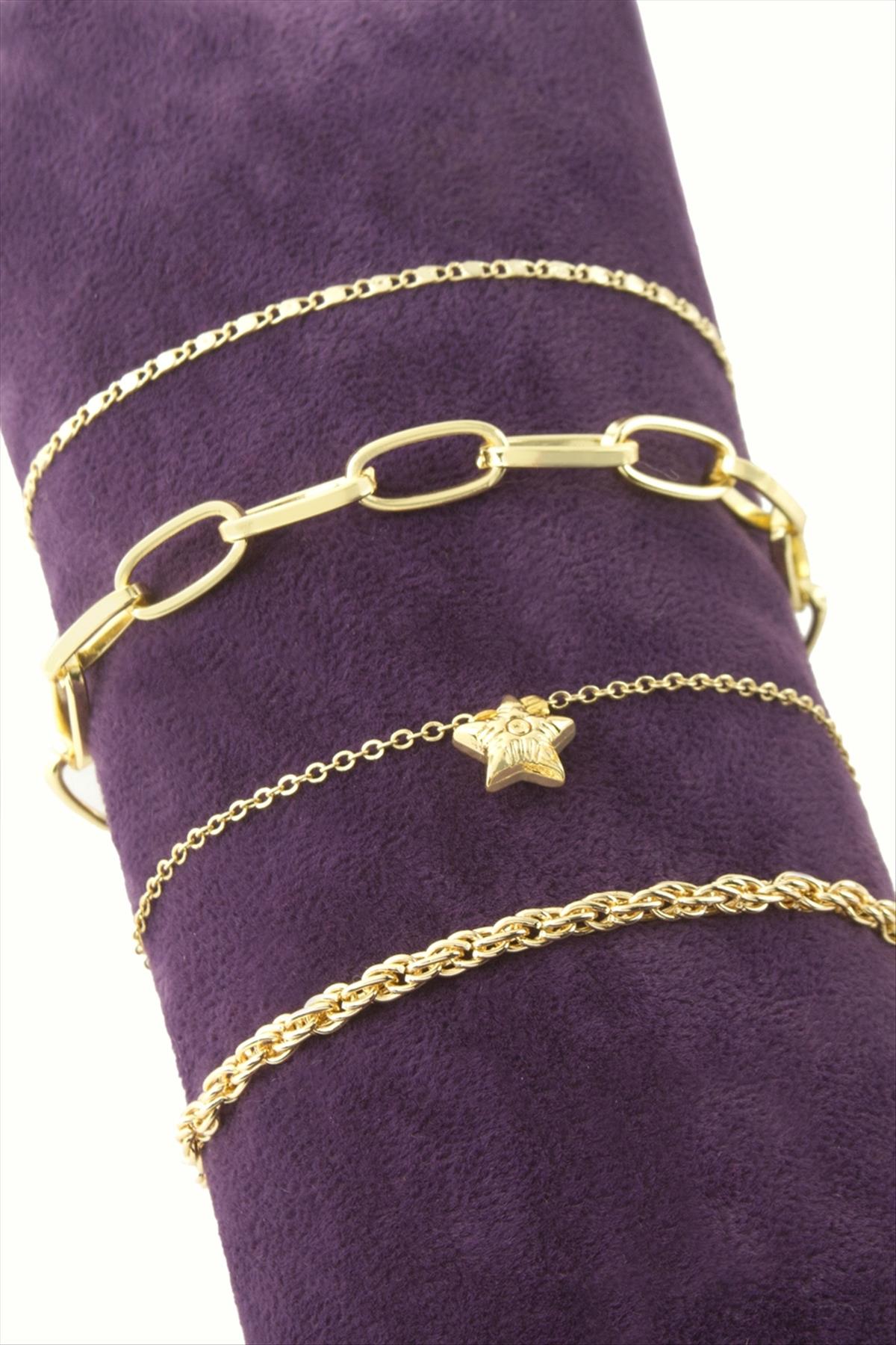 4 Adet Yıldız Zincir Bileklik