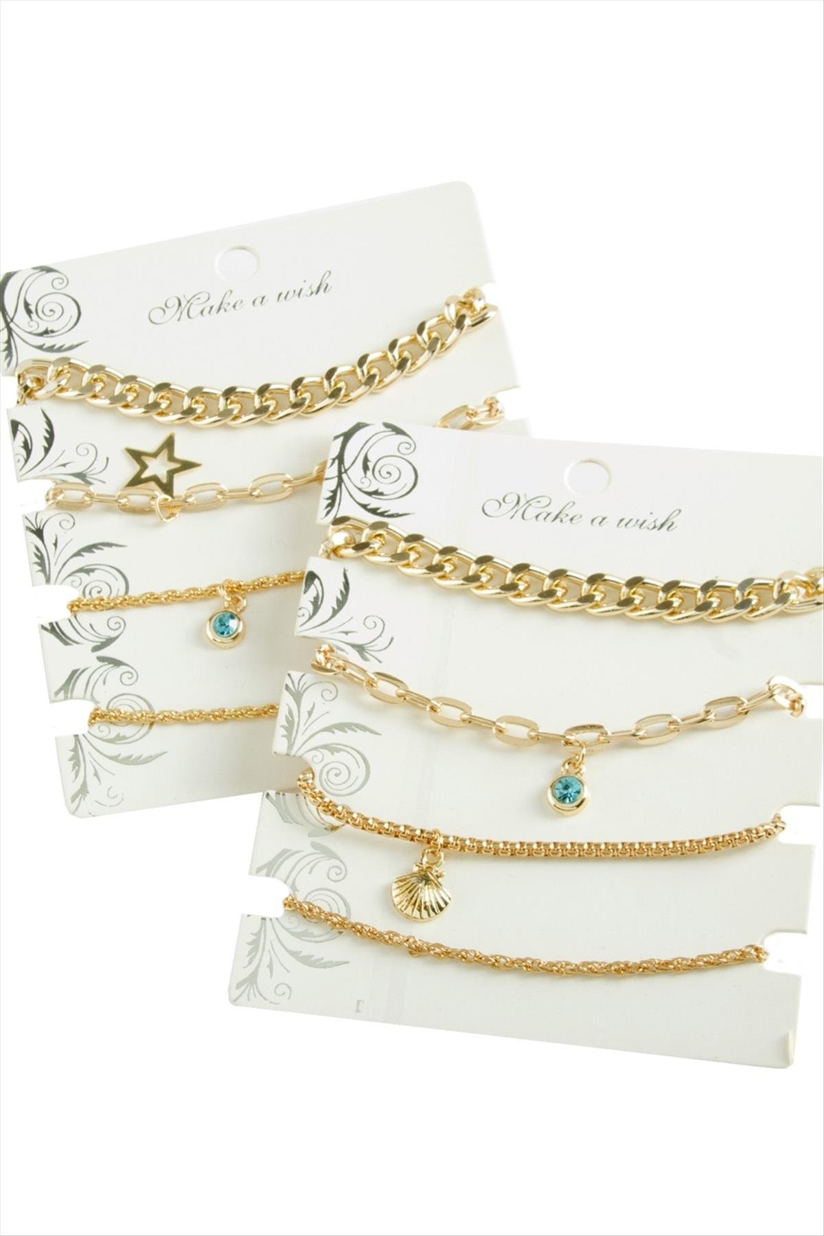 4 Adet Yıldızı Trend Zincir Bileklik