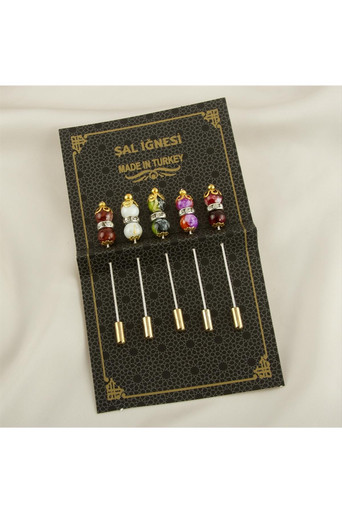 5 Adet Boncuk Şal İğnesi