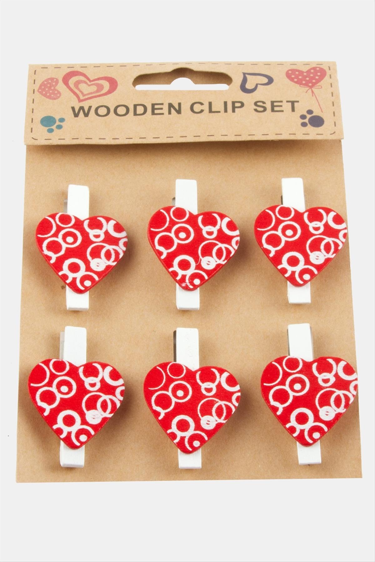 6 Adet Kalp Süs Mandal