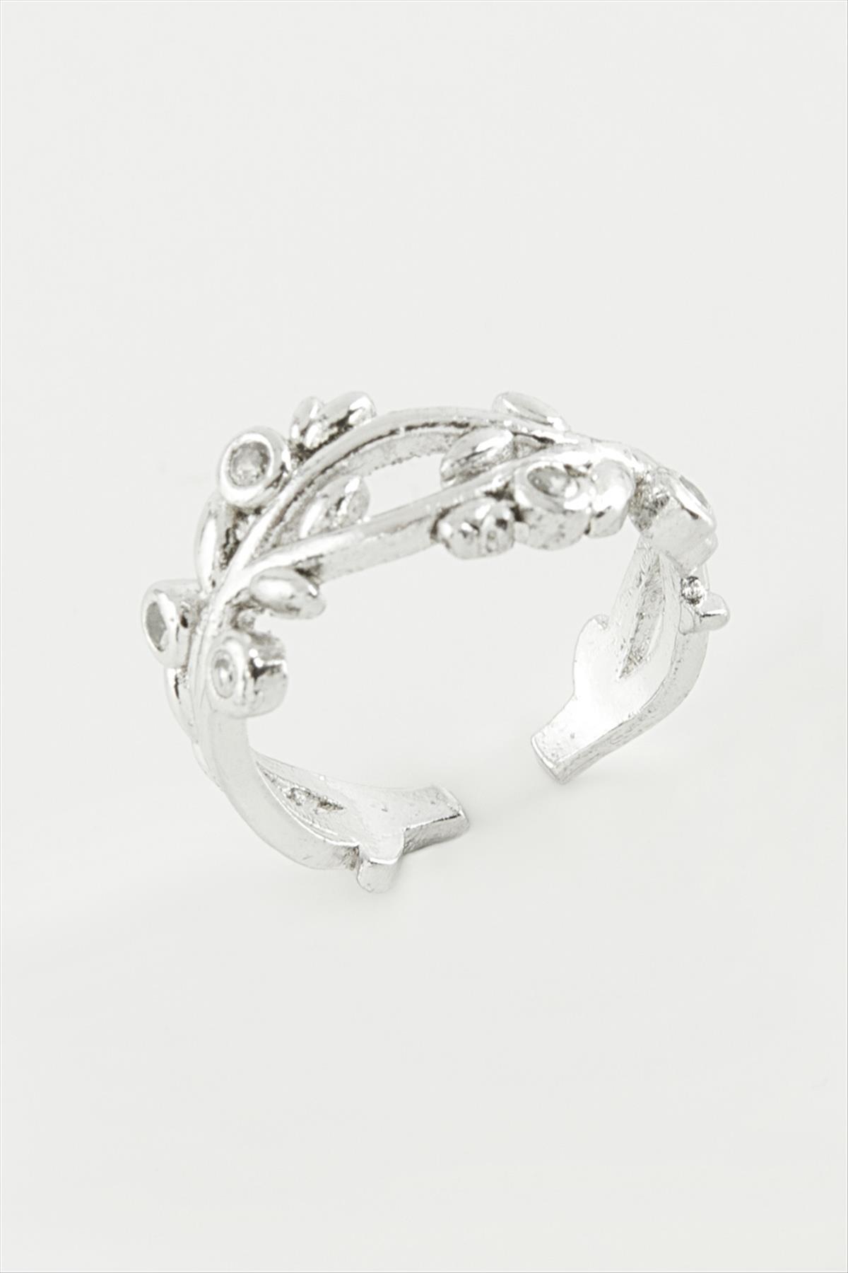 Ağaç Taşlı Metal Yüzük