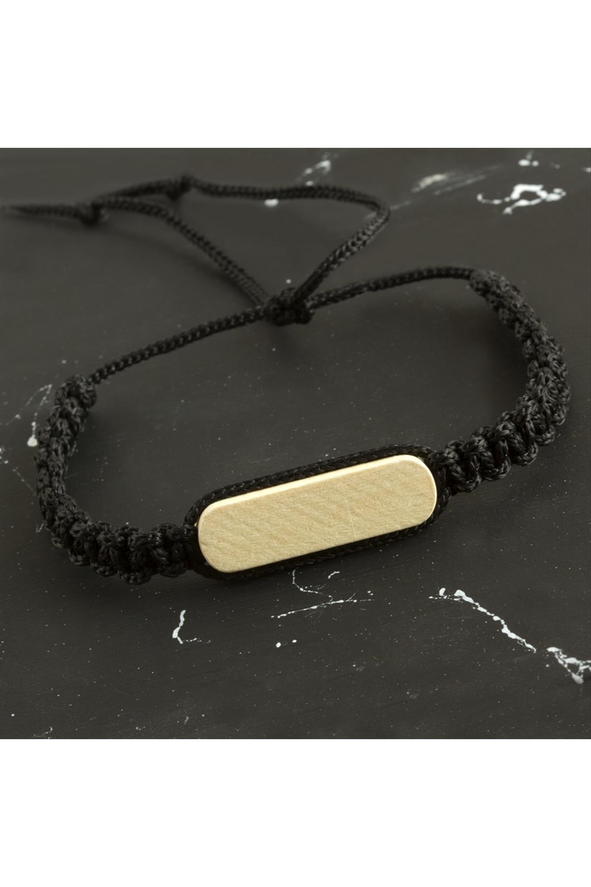 Ahşap Makrome Örgülü Bileklik