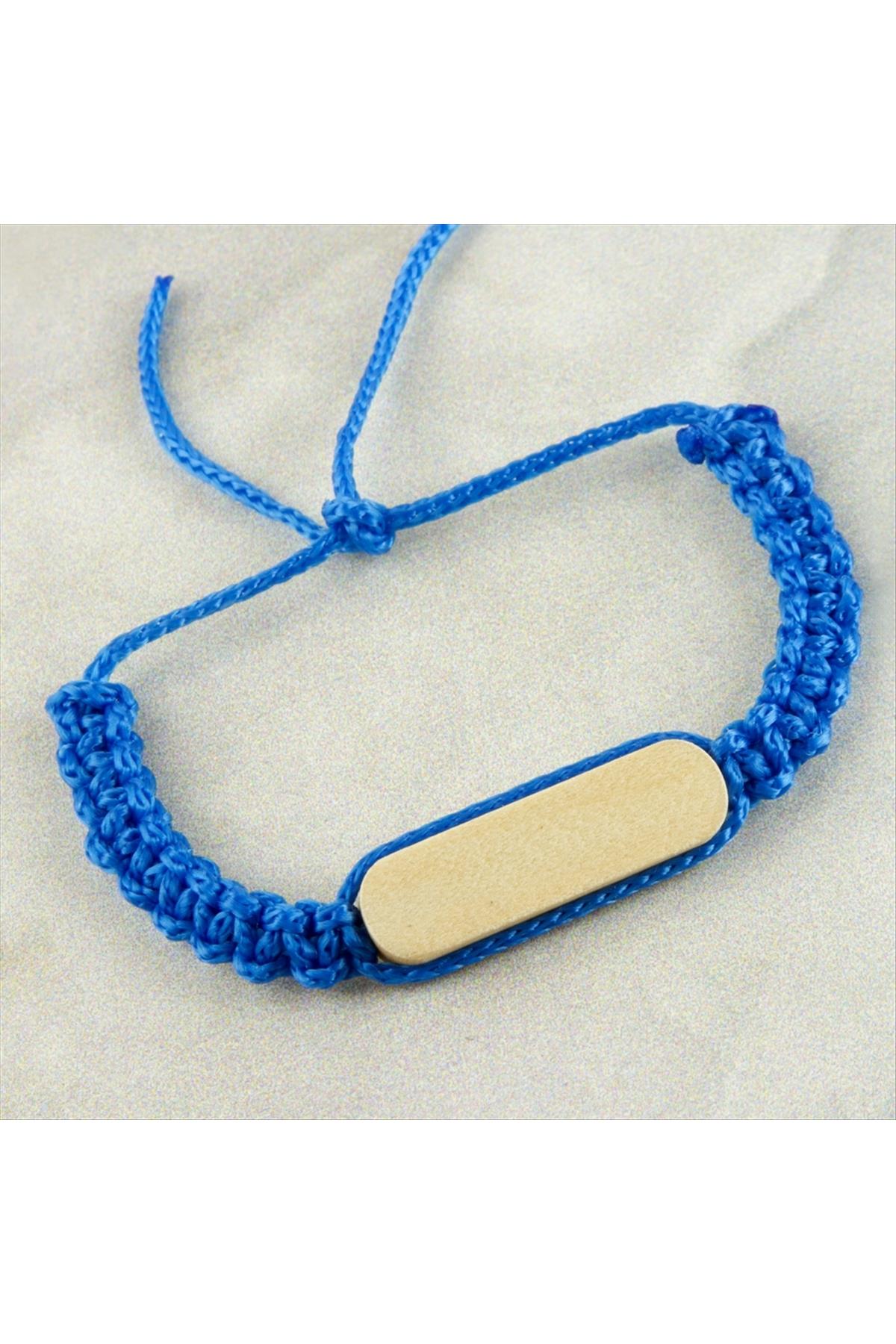Ahşap Makrome Örgülü Bileklik